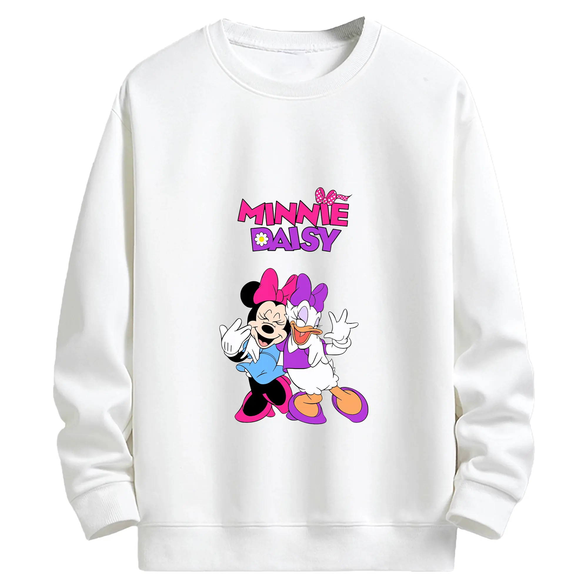 ミッキーマウス（Mickey Mouse） グッズ デイジーダック（Daisy Duck） - キッズ クルーネックスウェットシャツ ・ フロントプリント ・ 綿80％ ポリエステル20％ ・ 快適 通学 スポーツ 日常使い お散歩用