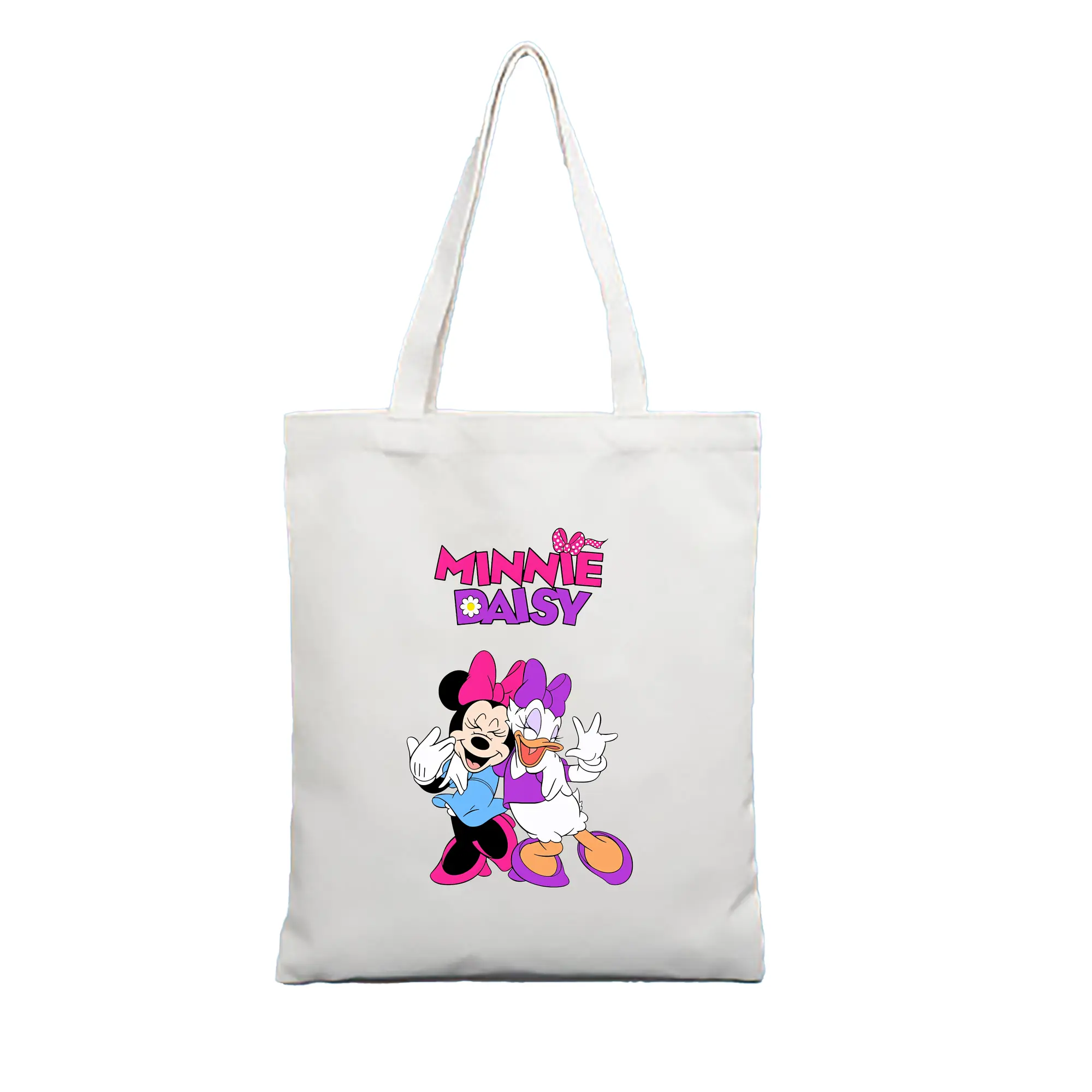 ミッキーマウス（Mickey Mouse） グッズ デイジーダック（Daisy Duck） - 縦型キャンバス手提げバッグ（トートバッグ） ・ キャンバス素材 ・ ショッピング用 ・ 軽量 丈夫 お手入れ簡単
