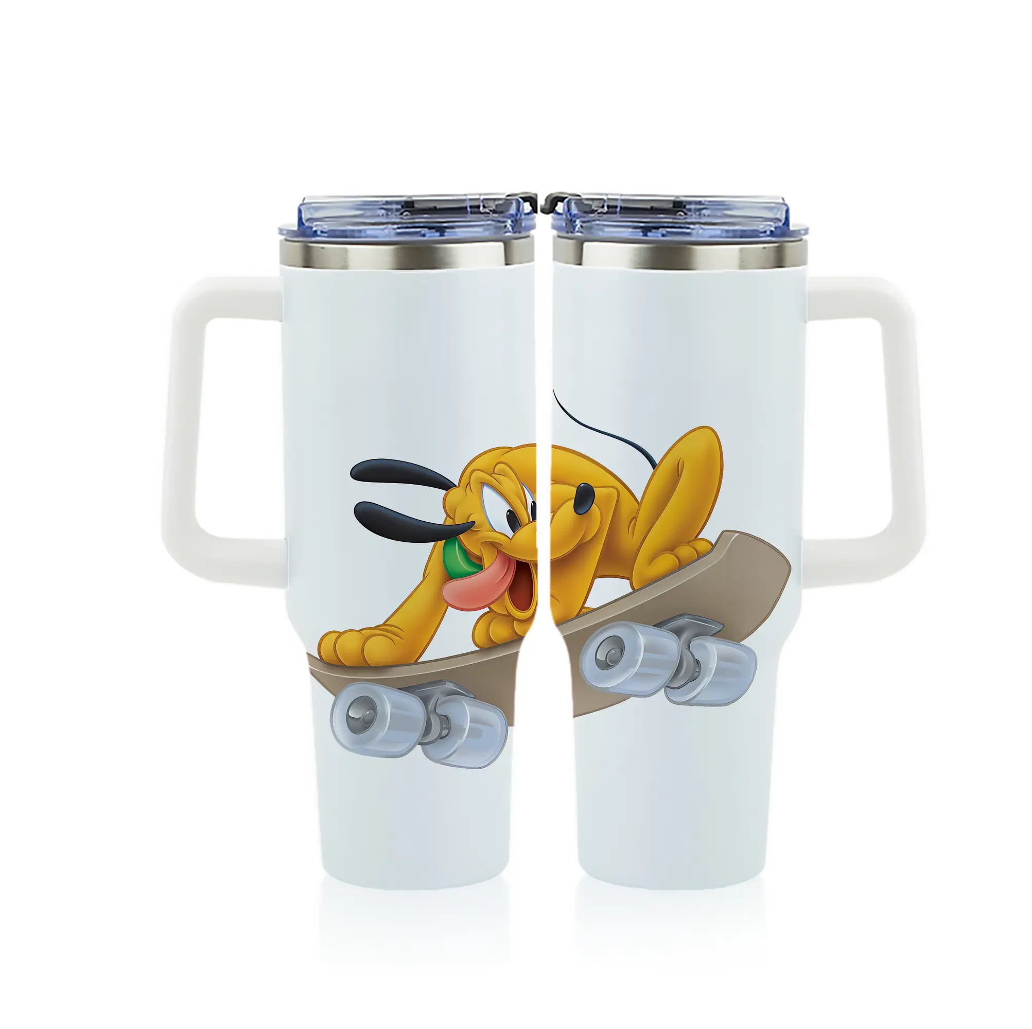 ミッキーマウス（Mickey Mouse） グッズ プルート（Pluto） - 1200mL フルプリント車用タンブラー ・ 304ステンレス 内側 ・ 201ステンレス 外側 ・ 保温 保冷 ・ 通勤 ドライブ アウトドア用