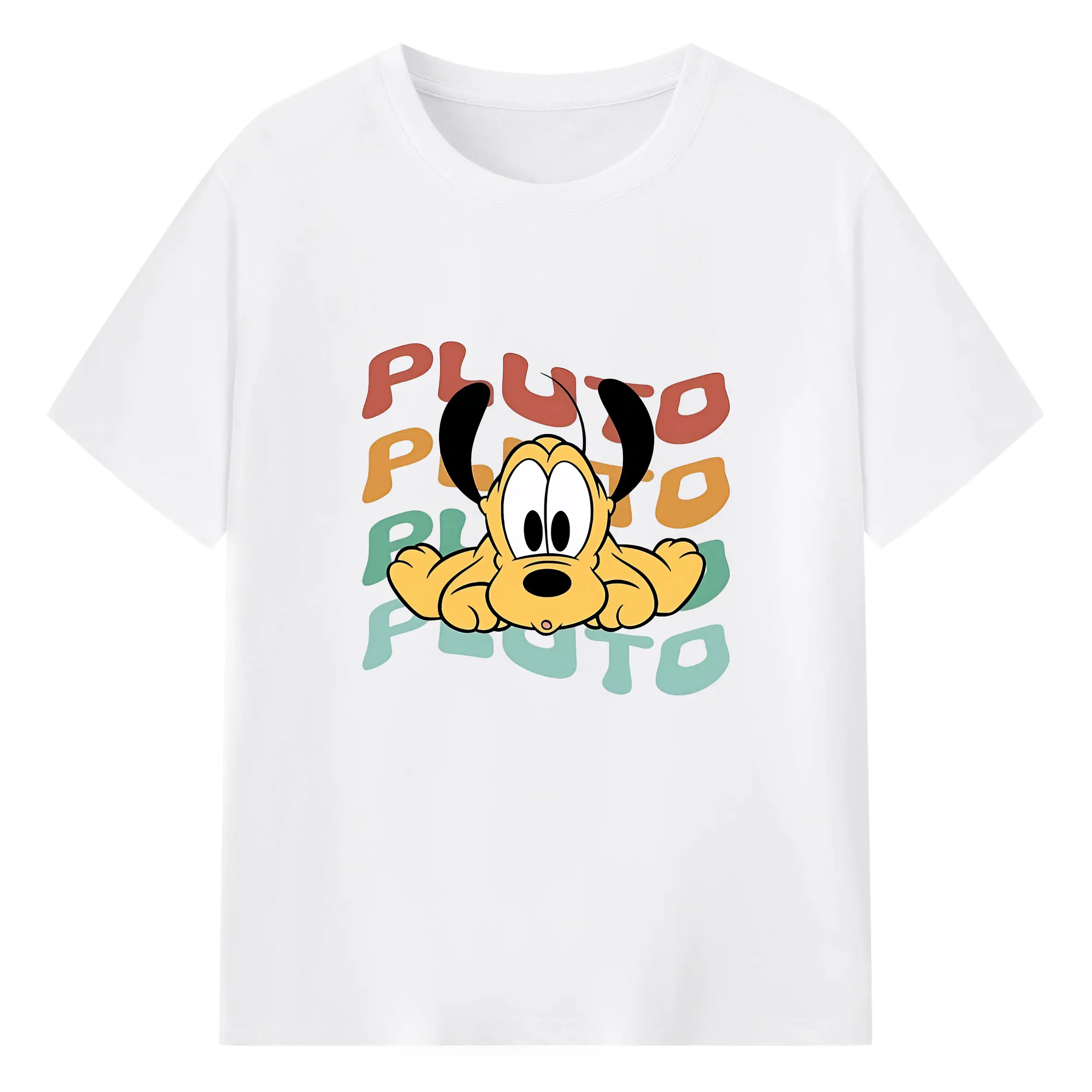 ミッキーマウス（Mickey Mouse） グッズ プルート（Pluto） - 綿100％ 半袖Tシャツ ・ フロントプリント ・ 快適 通気性 ・ 日常使い 散歩 スポーツ用