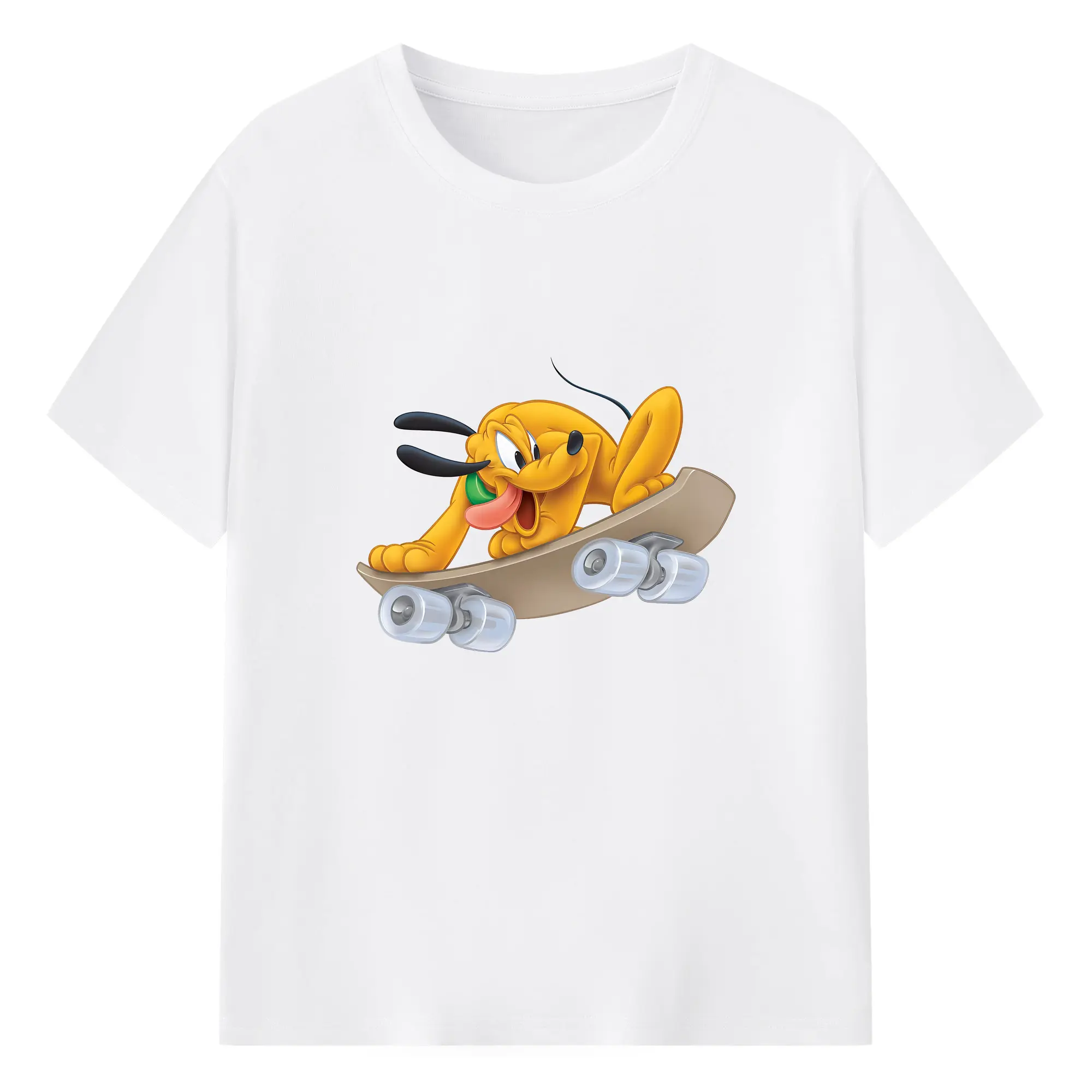 ミッキーマウス（Mickey Mouse） グッズ プルート（Pluto） - 綿100％ 半袖Tシャツ ・ フロントプリント ・ 快適 通気性 ・ 日常使い 散歩 スポーツ用