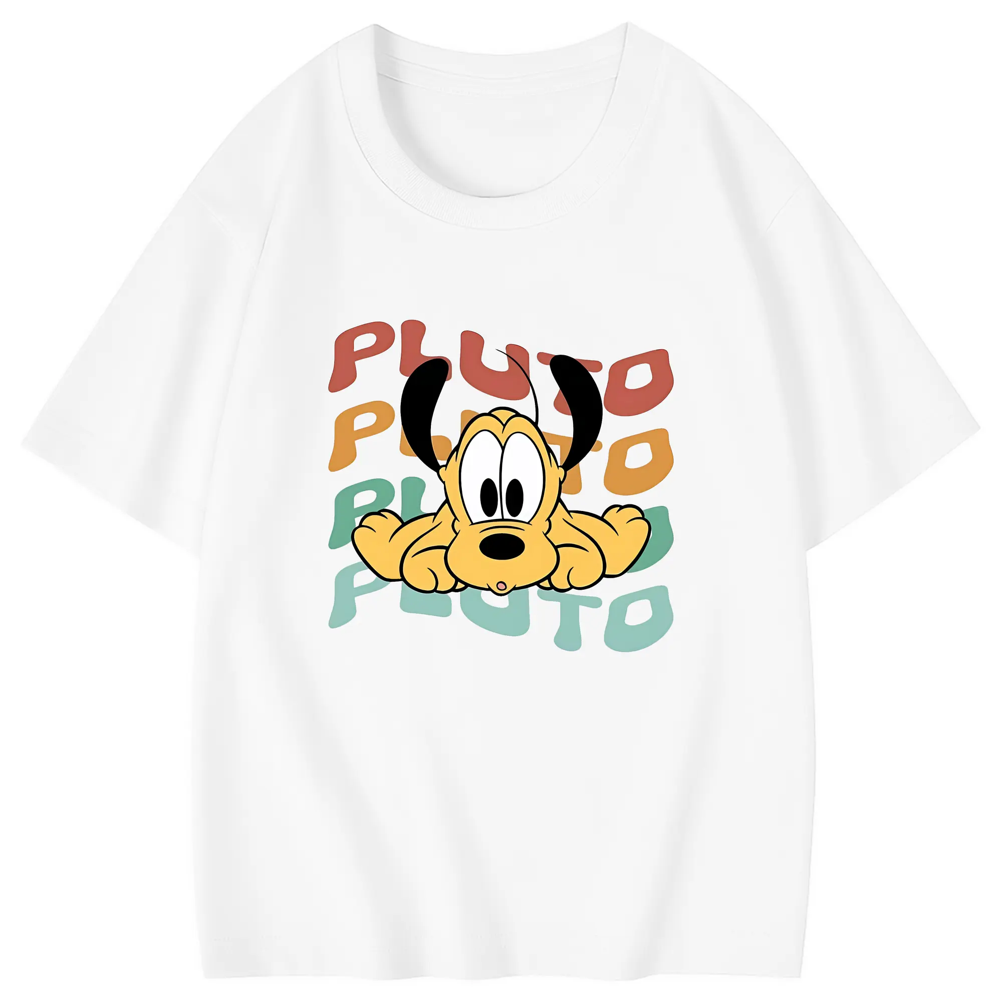 ミッキーマウス（Mickey Mouse） グッズ プルート（Pluto） - 綿100％ キッズTシャツ ・ フロントプリント ・ 快適 通気性 ・ スポーツ カジュアル 散歩用