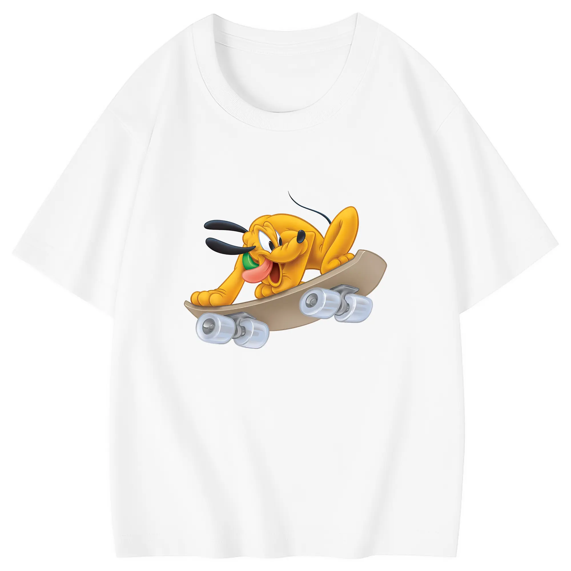 ミッキーマウス（Mickey Mouse） グッズ プルート（Pluto） - 綿100％ キッズTシャツ ・ フロントプリント ・ 快適 通気性 ・ スポーツ カジュアル 散歩用