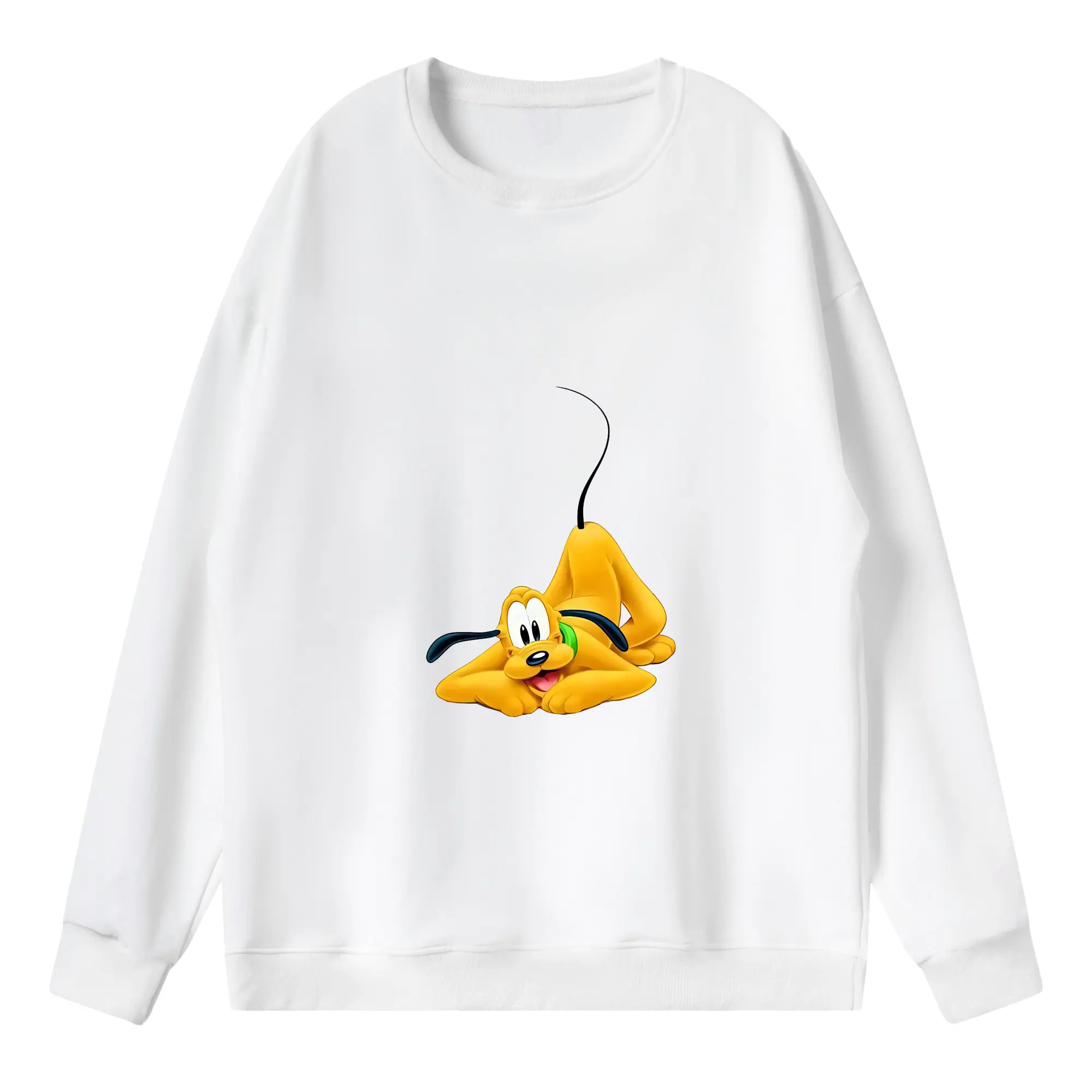 ミッキーマウス（Mickey Mouse） グッズ プルート（Pluto） - 薄手 クルーネック スウェット 裏毛260g · ポリエステル 春秋向け カジュアル 男女兼用 · トレーナー デイリー スポーツ 散歩に最適