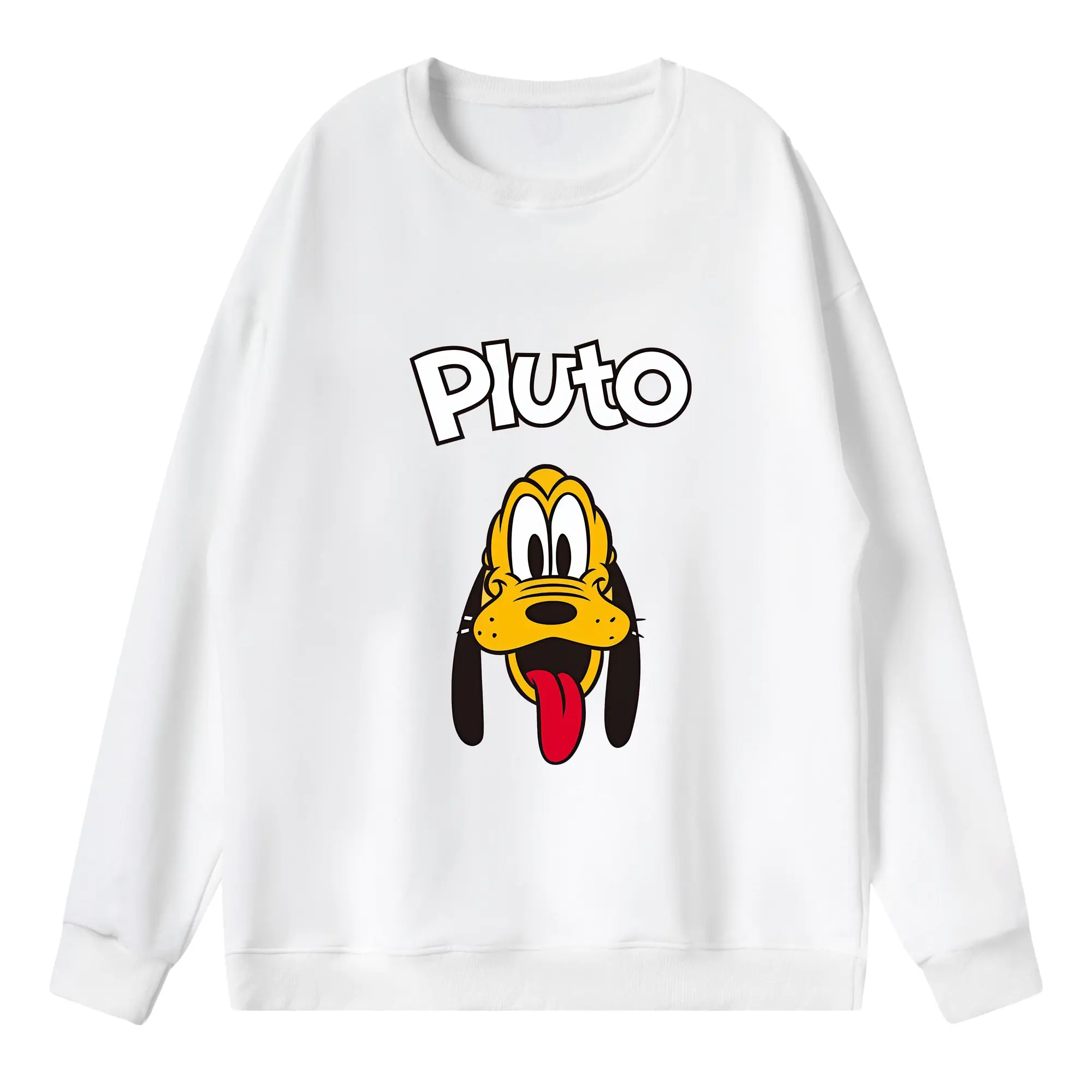 ミッキーマウス（Mickey Mouse） グッズ プルート（Pluto） - 薄手 クルーネック スウェット 裏毛260g · ポリエステル 春秋向け カジュアル 男女兼用 · トレーナー デイリー スポーツ 散歩に最適