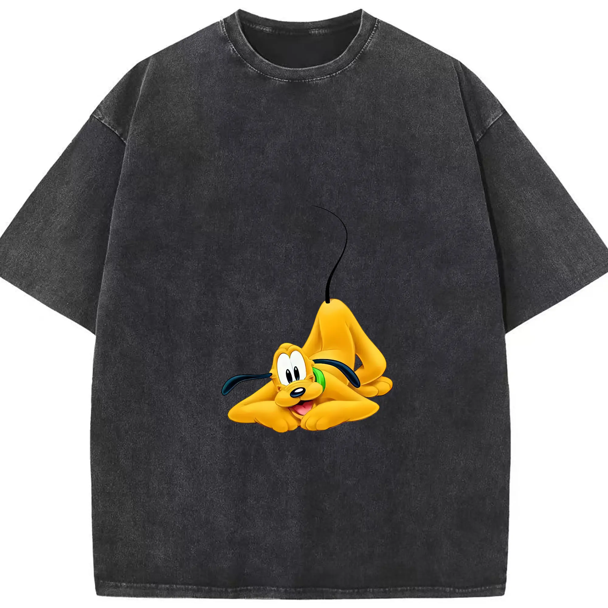 ミッキーマウス（Mickey Mouse） グッズ プルート（Pluto） - 綿100％ ヴィンテージ風 半袖Tシャツ ・ フロントプリント ・ 柔らか肌触り ・ 通気性 快適 ・ スポーツ カジュアル 外出用