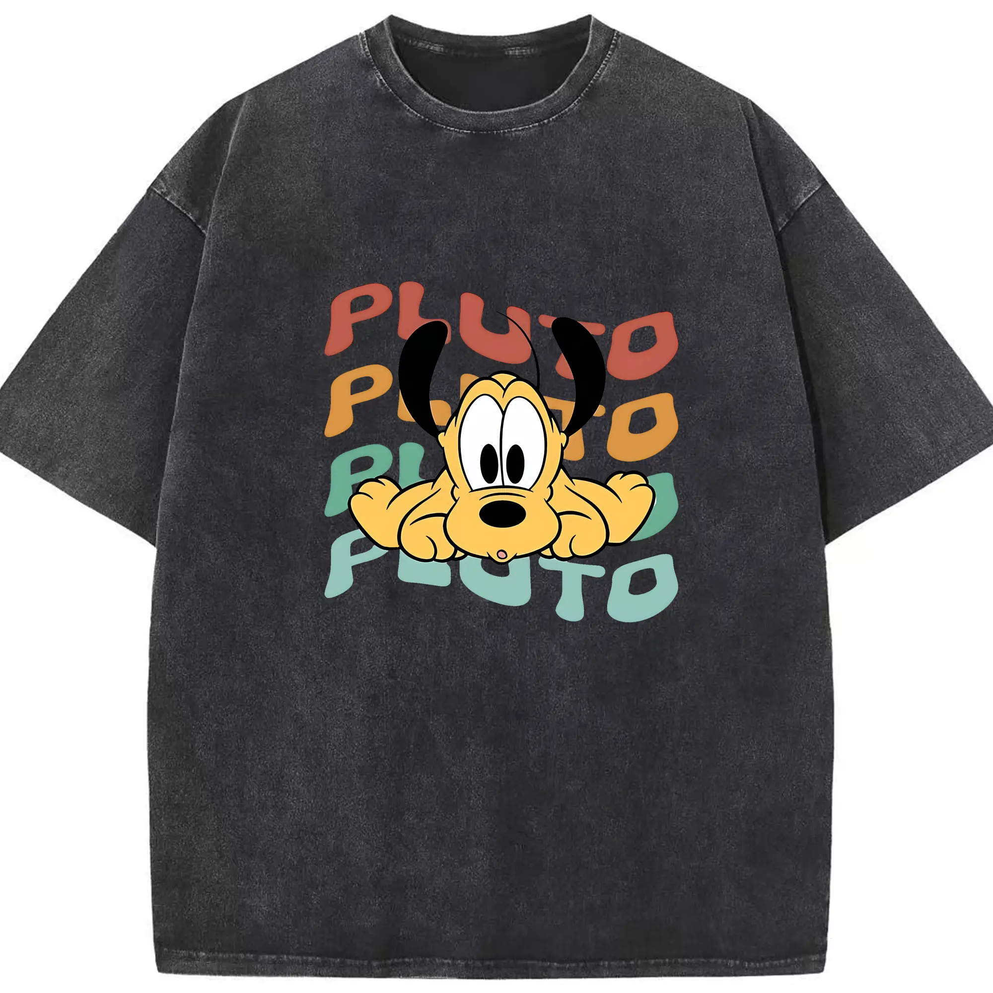 ミッキーマウス（Mickey Mouse） グッズ プルート（Pluto） - 綿100％ ヴィンテージ風 半袖Tシャツ ・ フロントプリント ・ 柔らか肌触り ・ 通気性 快適 ・ スポーツ カジュアル 外出用