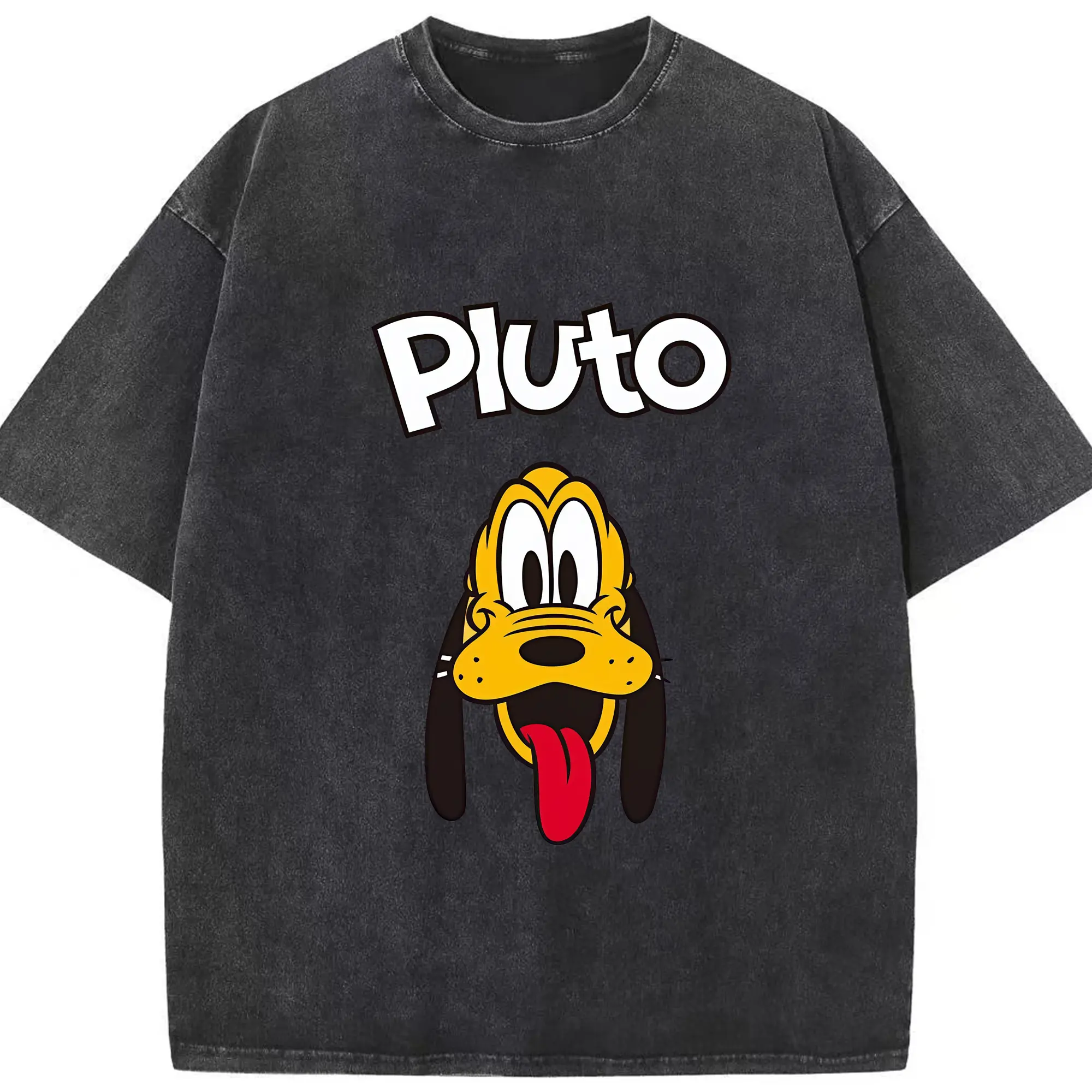 ミッキーマウス（Mickey Mouse） グッズ プルート（Pluto） - 綿100％ ヴィンテージ風 半袖Tシャツ ・ フロントプリント ・ 柔らか肌触り ・ 通気性 快適 ・ スポーツ カジュアル 外出用