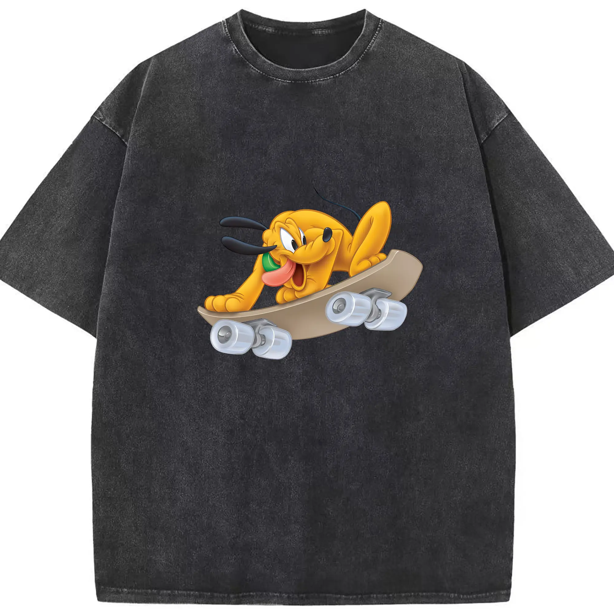 ミッキーマウス（Mickey Mouse） グッズ プルート（Pluto） - 綿100％ ヴィンテージ風 半袖Tシャツ ・ フロントプリント ・ 柔らか肌触り ・ 通気性 快適 ・ スポーツ カジュアル 外出用