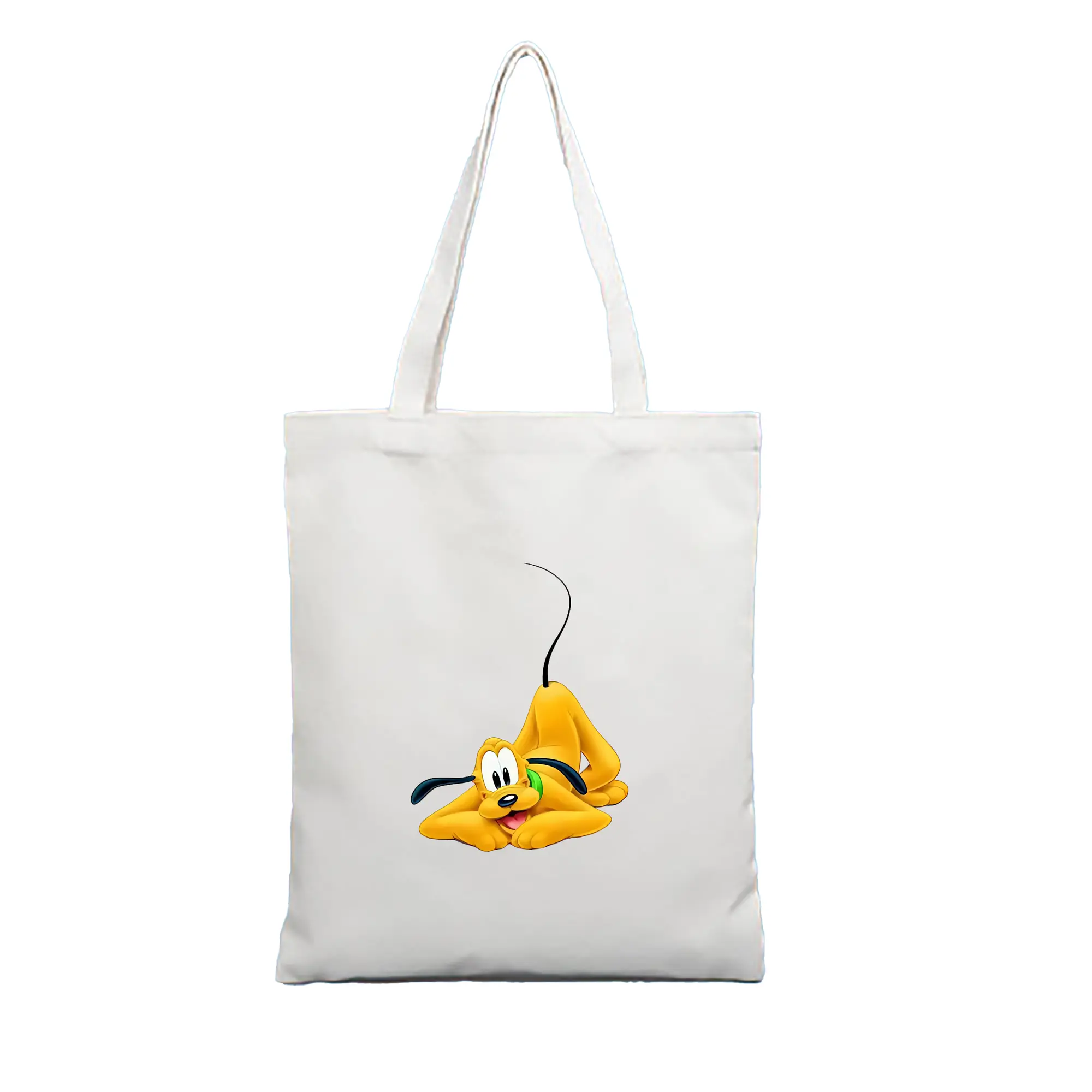 ミッキーマウス（Mickey Mouse） グッズ プルート（Pluto） - 縦型キャンバス手提げバッグ（トートバッグ） ・ キャンバス素材 ・ ショッピング用 ・ 軽量 丈夫 お手入れ簡単