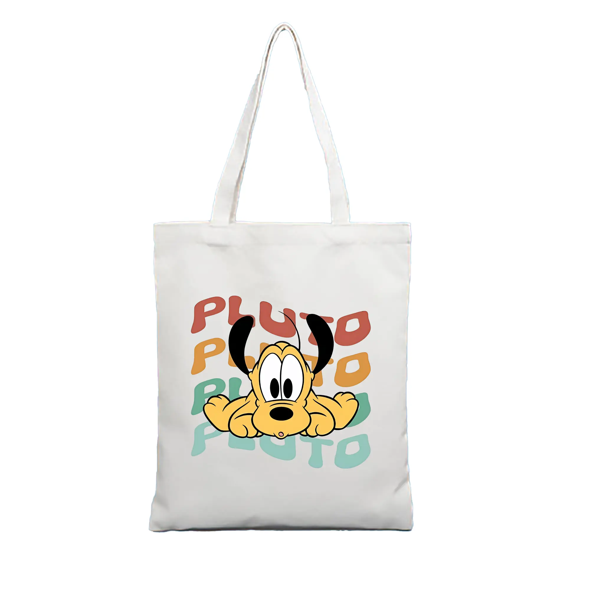 ミッキーマウス（Mickey Mouse） グッズ プルート（Pluto） - 縦型キャンバス手提げバッグ（トートバッグ） ・ キャンバス素材 ・ ショッピング用 ・ 軽量 丈夫 お手入れ簡単