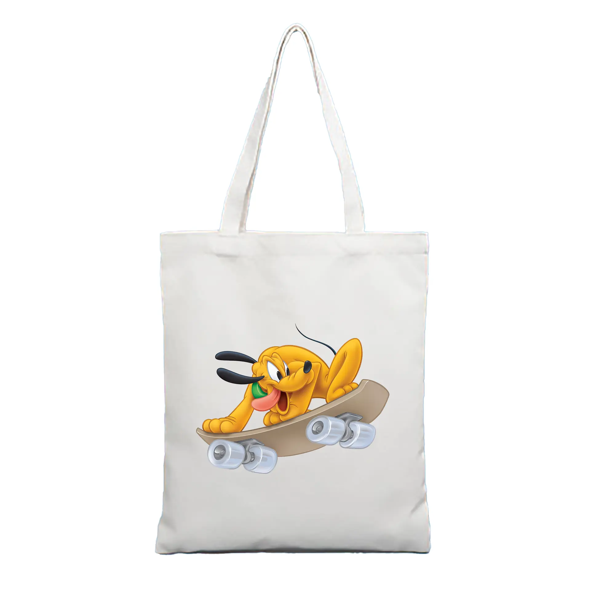 ミッキーマウス（Mickey Mouse） グッズ プルート（Pluto） - 縦型キャンバス手提げバッグ（トートバッグ） ・ キャンバス素材 ・ ショッピング用 ・ 軽量 丈夫 お手入れ簡単