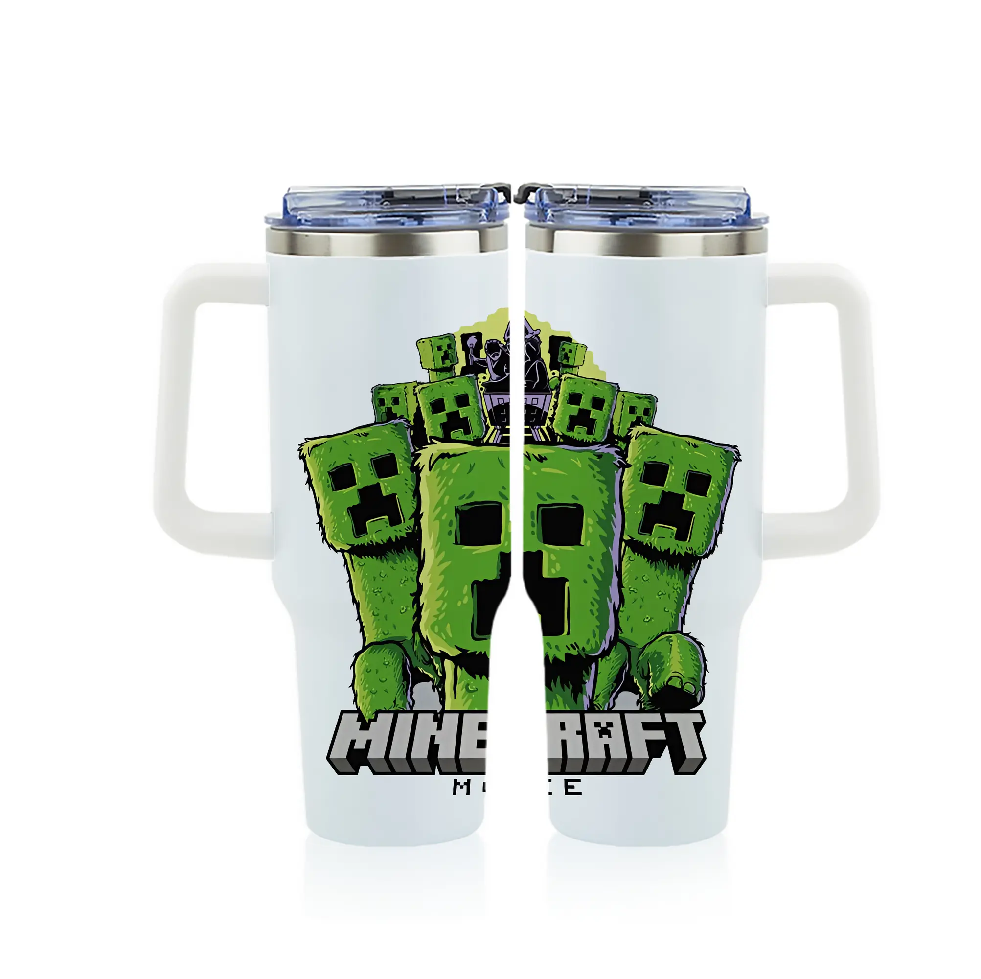 マイクラ グッズ  マイクラ - 1200mL フルプリント車用タンブラー ・ 304ステンレス 内側 ・ 201ステンレス 外側 ・ 保温 保冷 ・ 通勤 ドライブ アウトドア用