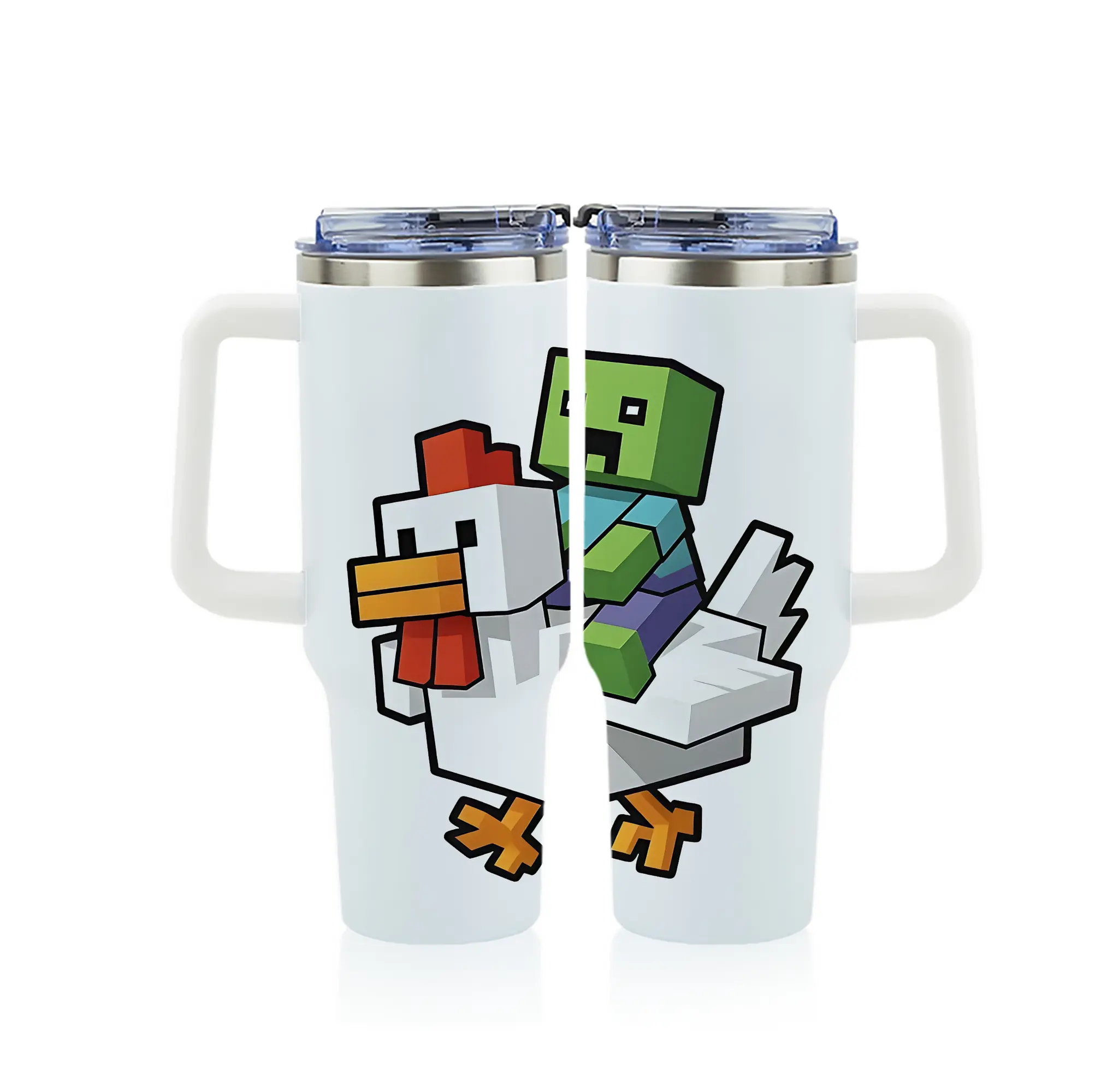 マイクラ グッズ  マイクラ - 1200mL フルプリント車用タンブラー ・ 304ステンレス 内側 ・ 201ステンレス 外側 ・ 保温 保冷 ・ 通勤 ドライブ アウトドア用