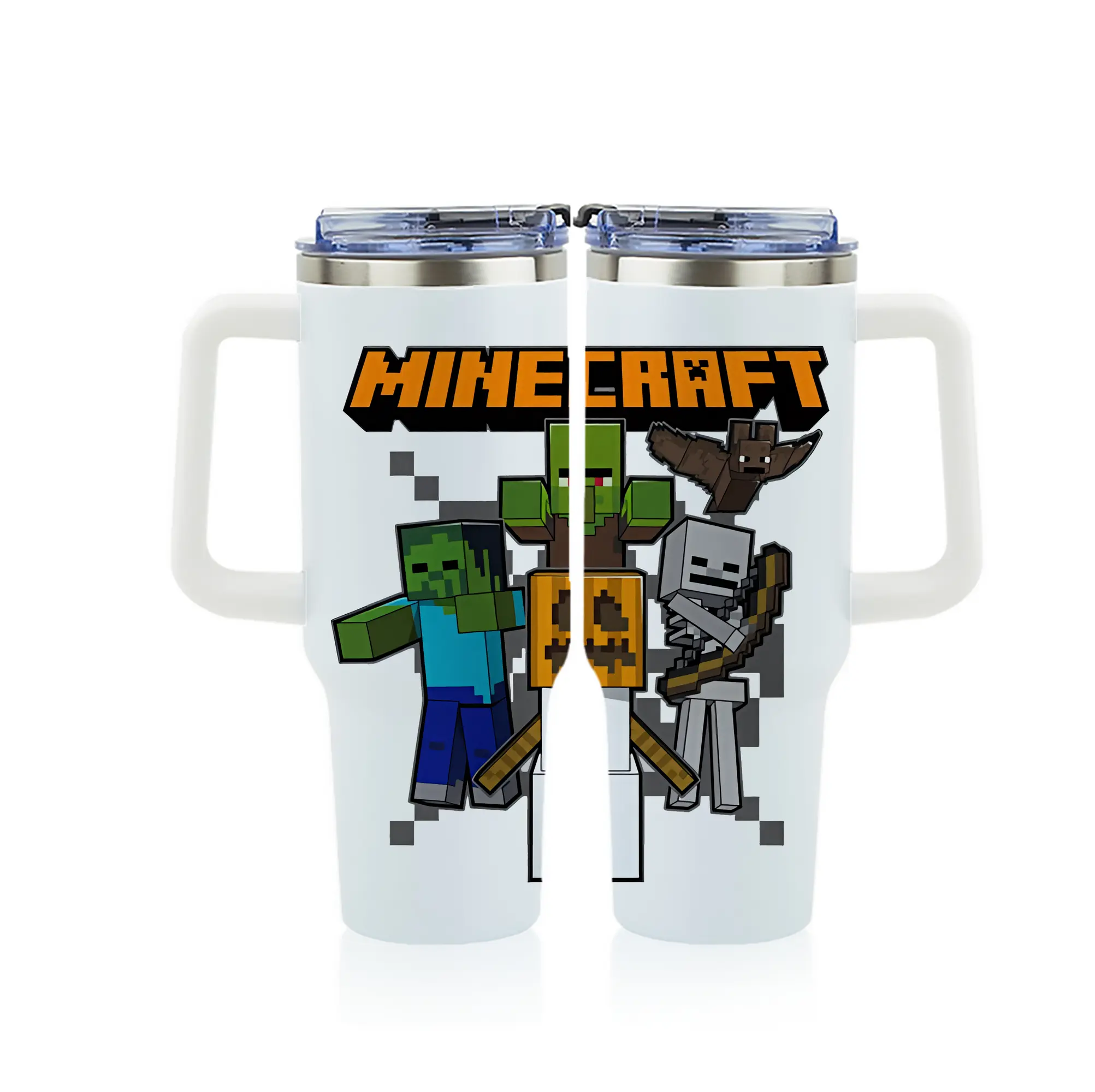 マイクラ グッズ  マイクラ - 1200mL フルプリント車用タンブラー ・ 304ステンレス 内側 ・ 201ステンレス 外側 ・ 保温 保冷 ・ 通勤 ドライブ アウトドア用