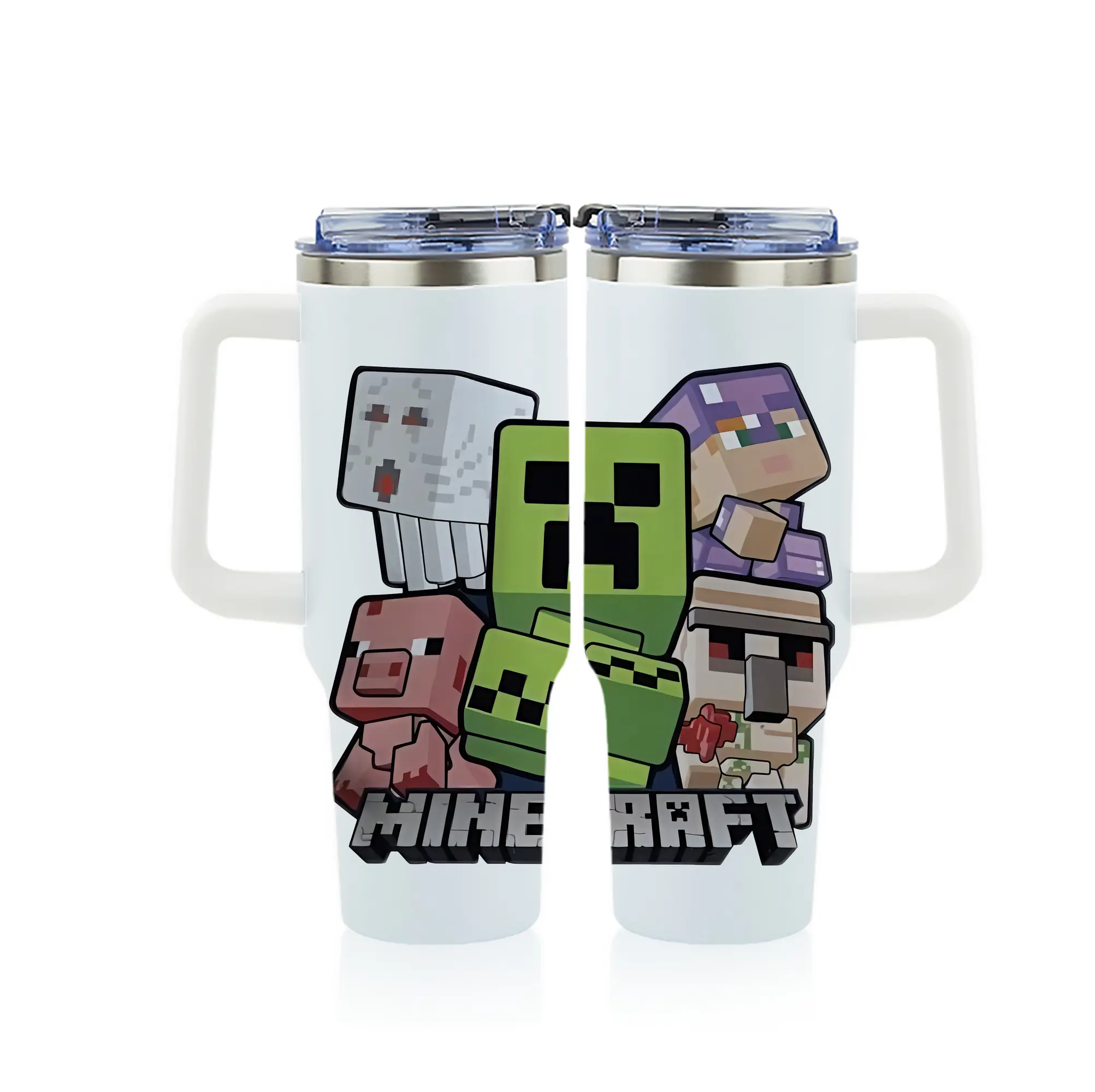 マイクラ グッズ  マイクラ - 1200mL フルプリント車用タンブラー ・ 304ステンレス 内側 ・ 201ステンレス 外側 ・ 保温 保冷 ・ 通勤 ドライブ アウトドア用