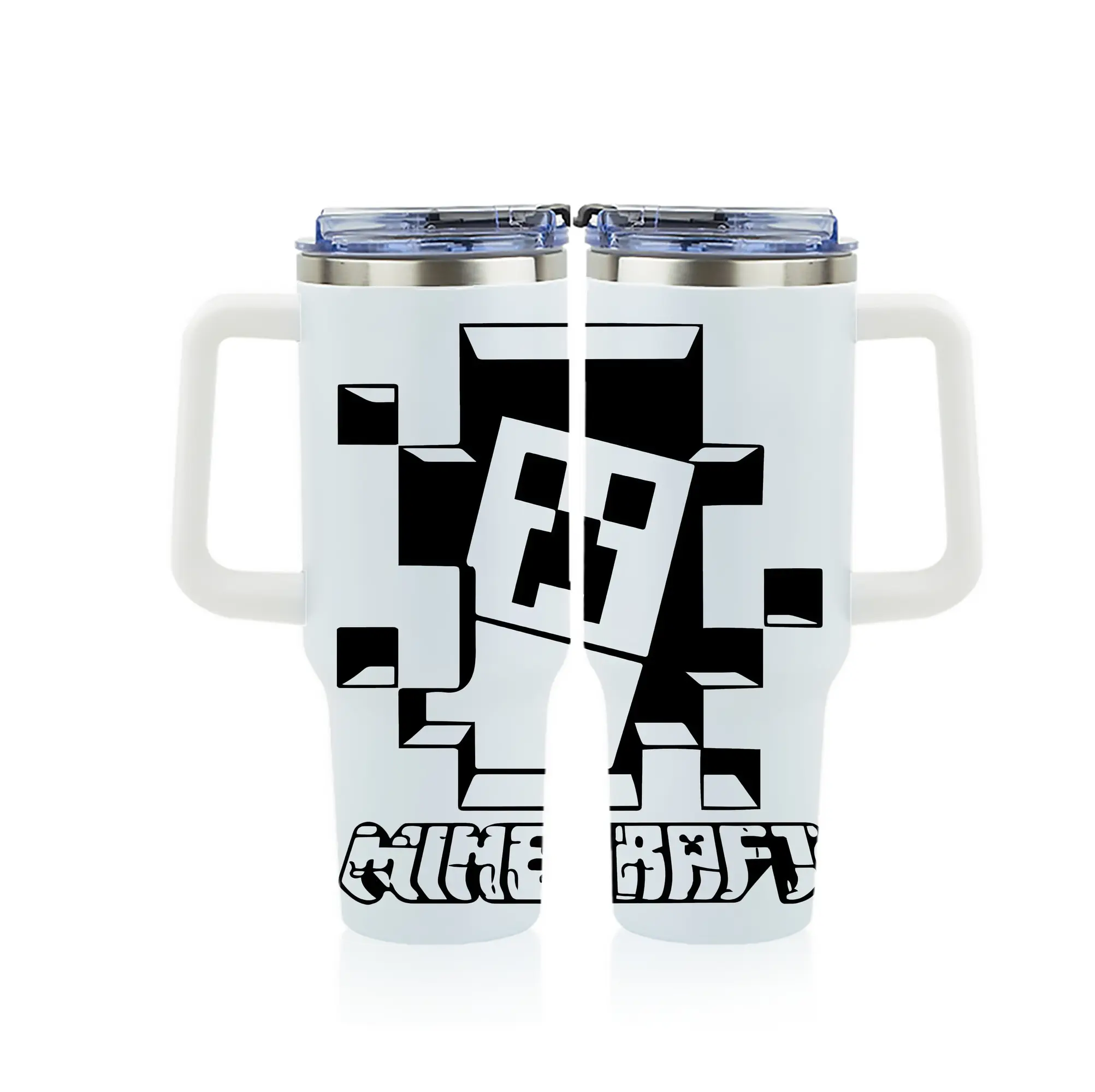 マイクラ グッズ  マイクラ - 1200mL フルプリント車用タンブラー ・ 304ステンレス 内側 ・ 201ステンレス 外側 ・ 保温 保冷 ・ 通勤 ドライブ アウトドア用