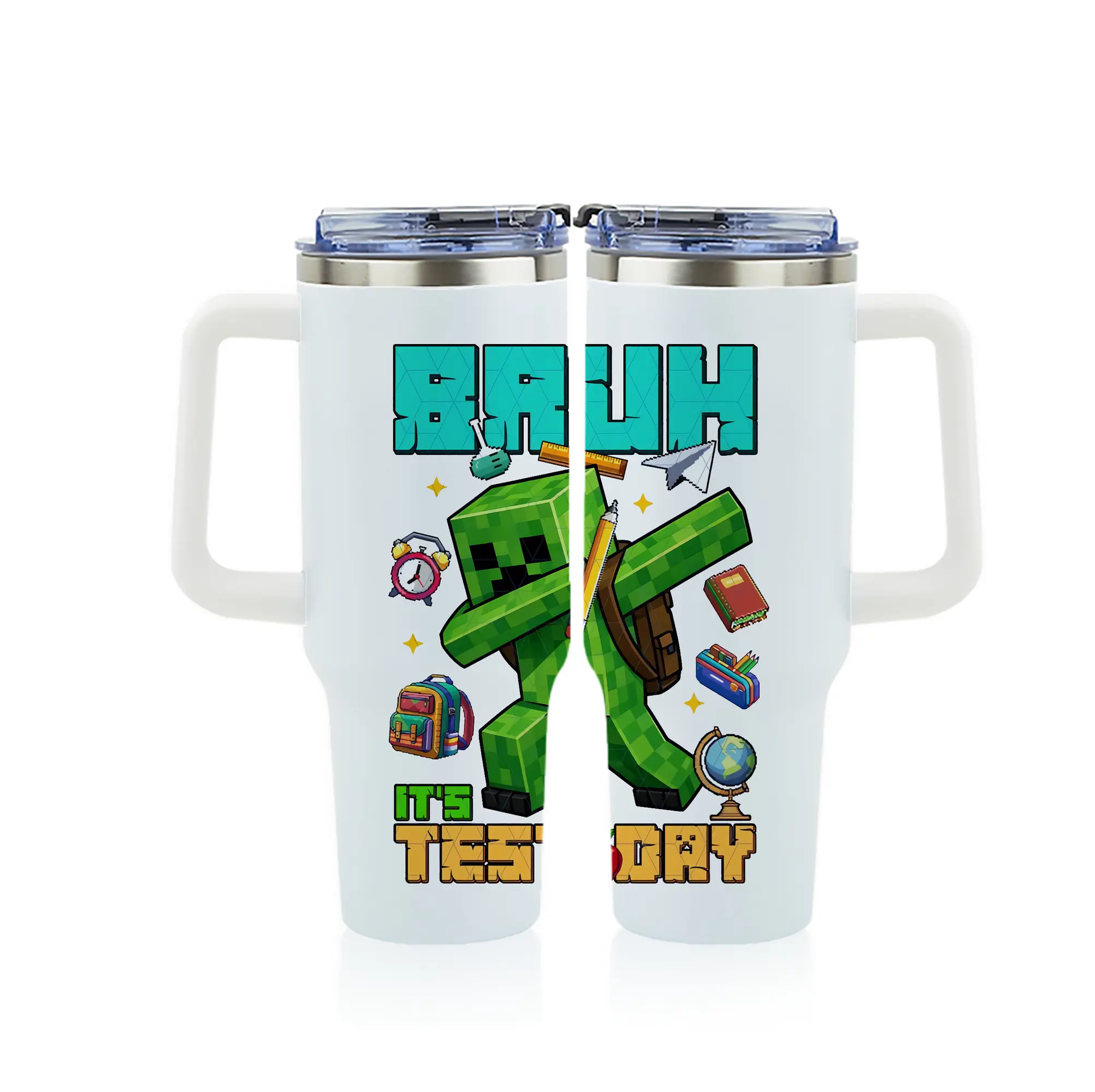 マイクラ グッズ  マイクラ - 1200mL フルプリント車用タンブラー ・ 304ステンレス 内側 ・ 201ステンレス 外側 ・ 保温 保冷 ・ 通勤 ドライブ アウトドア用