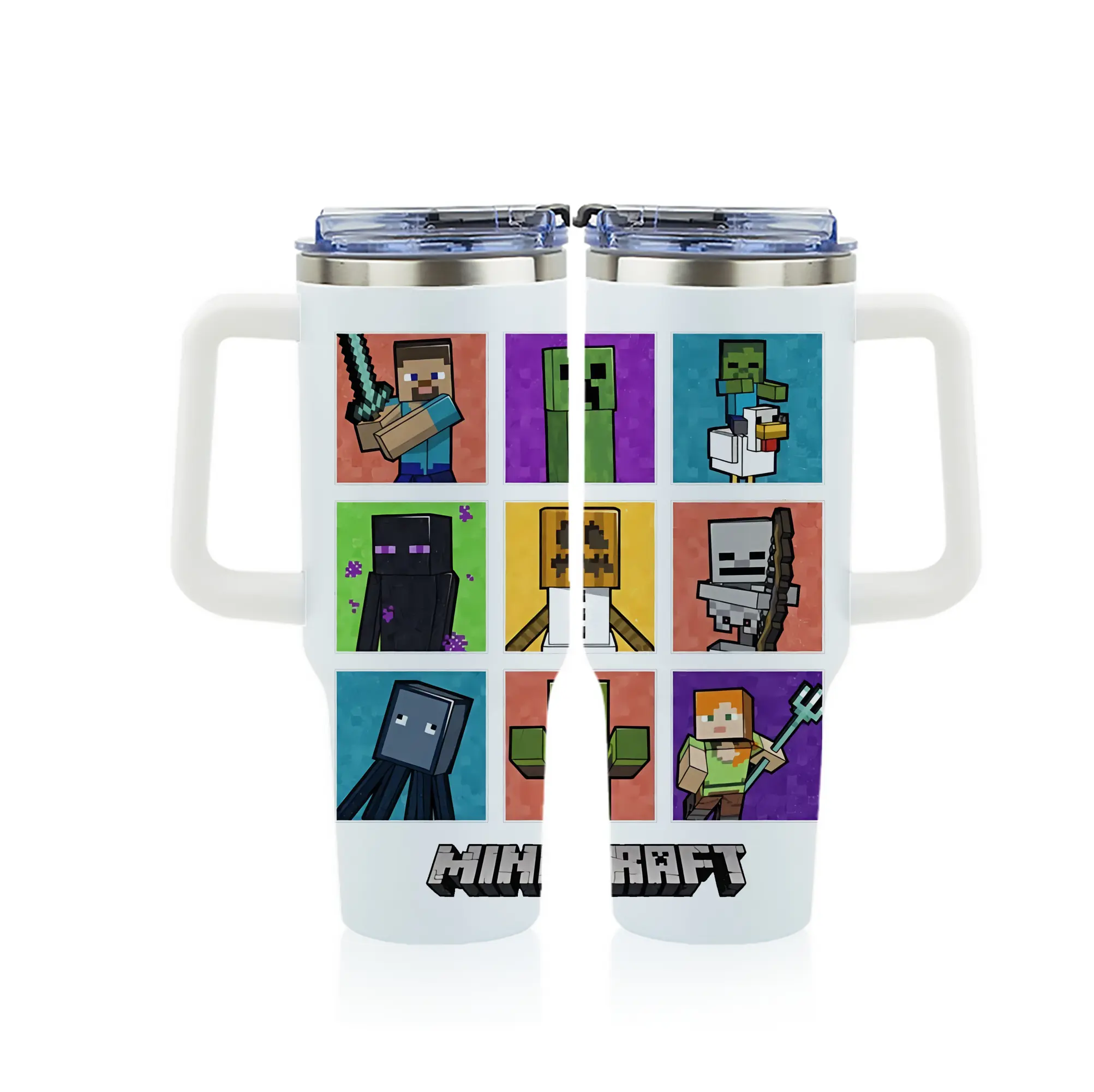 マイクラ グッズ  マイクラ - 1200mL フルプリント車用タンブラー ・ 304ステンレス 内側 ・ 201ステンレス 外側 ・ 保温 保冷 ・ 通勤 ドライブ アウトドア用