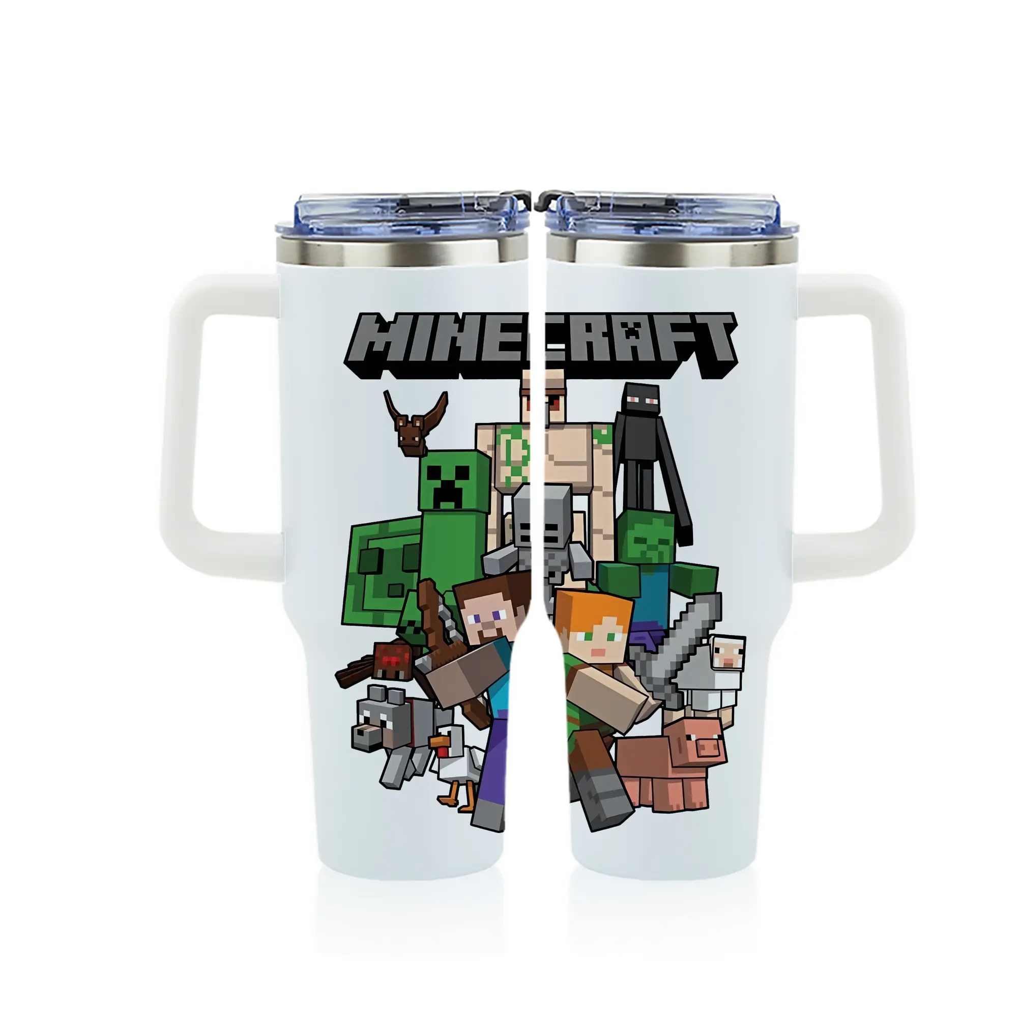 マイクラ グッズ  マイクラ - 1200mL フルプリント車用タンブラー ・ 304ステンレス 内側 ・ 201ステンレス 外側 ・ 保温 保冷 ・ 通勤 ドライブ アウトドア用