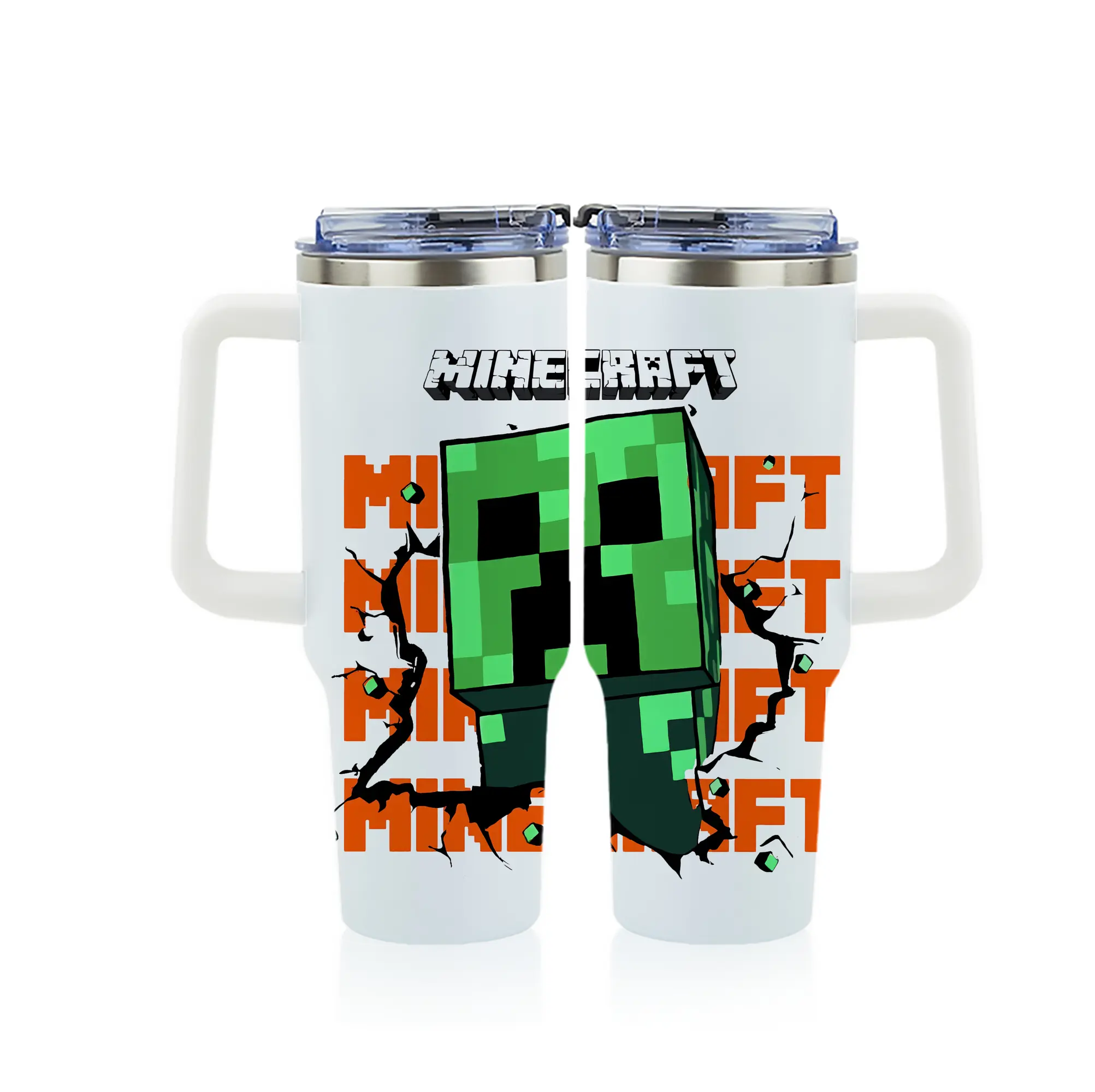 マイクラ グッズ  マイクラ - 1200mL フルプリント車用タンブラー ・ 304ステンレス 内側 ・ 201ステンレス 外側 ・ 保温 保冷 ・ 通勤 ドライブ アウトドア用