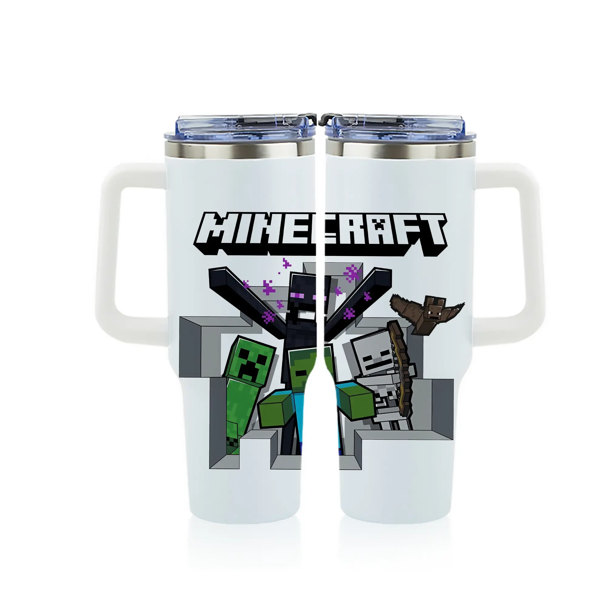 マイクラ グッズ  マイクラ - 1200mL フルプリント車用タンブラー ・ 304ステンレス 内側 ・ 201ステンレス 外側 ・ 保温 保冷 ・ 通勤 ドライブ アウトドア用