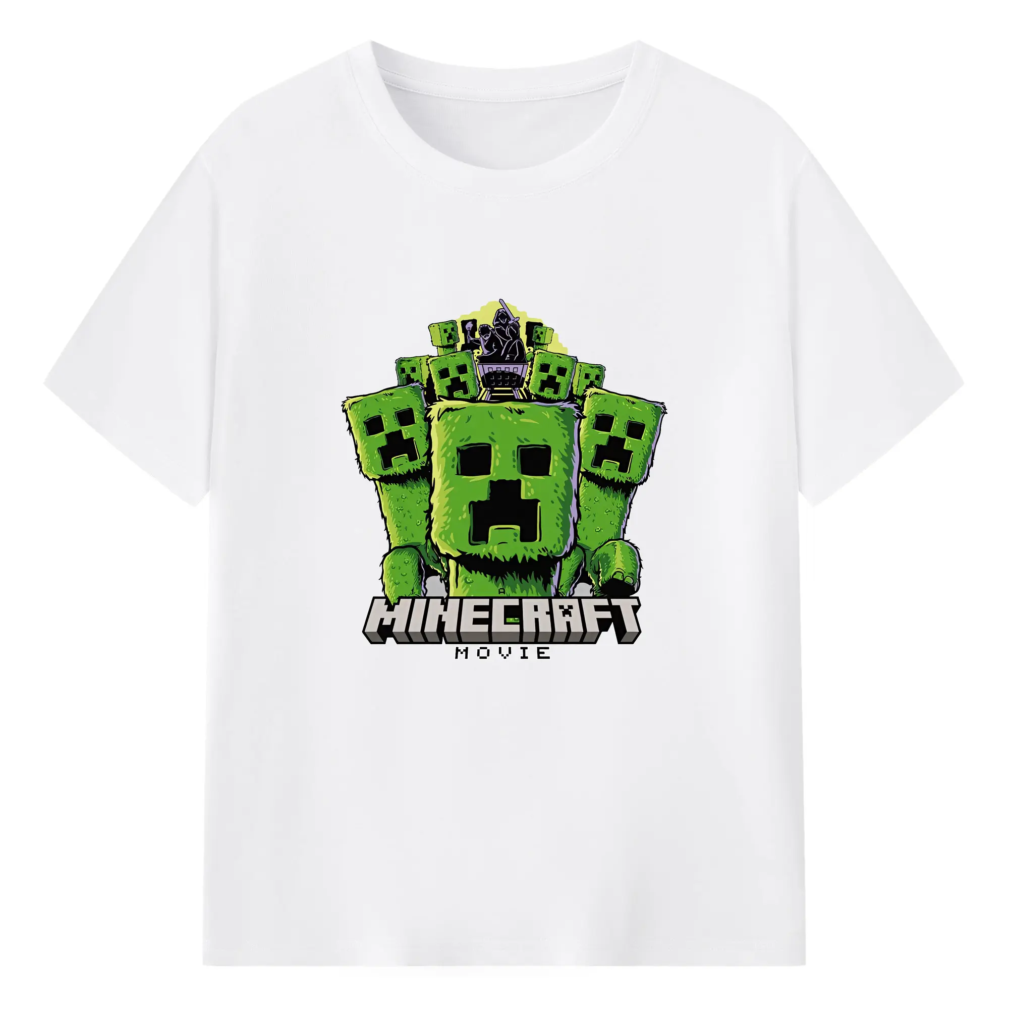 マイクラ グッズ  マイクラ - 綿100％ 半袖Tシャツ ・ フロントプリント ・ 快適 通気性 ・ 日常使い 散歩 スポーツ用