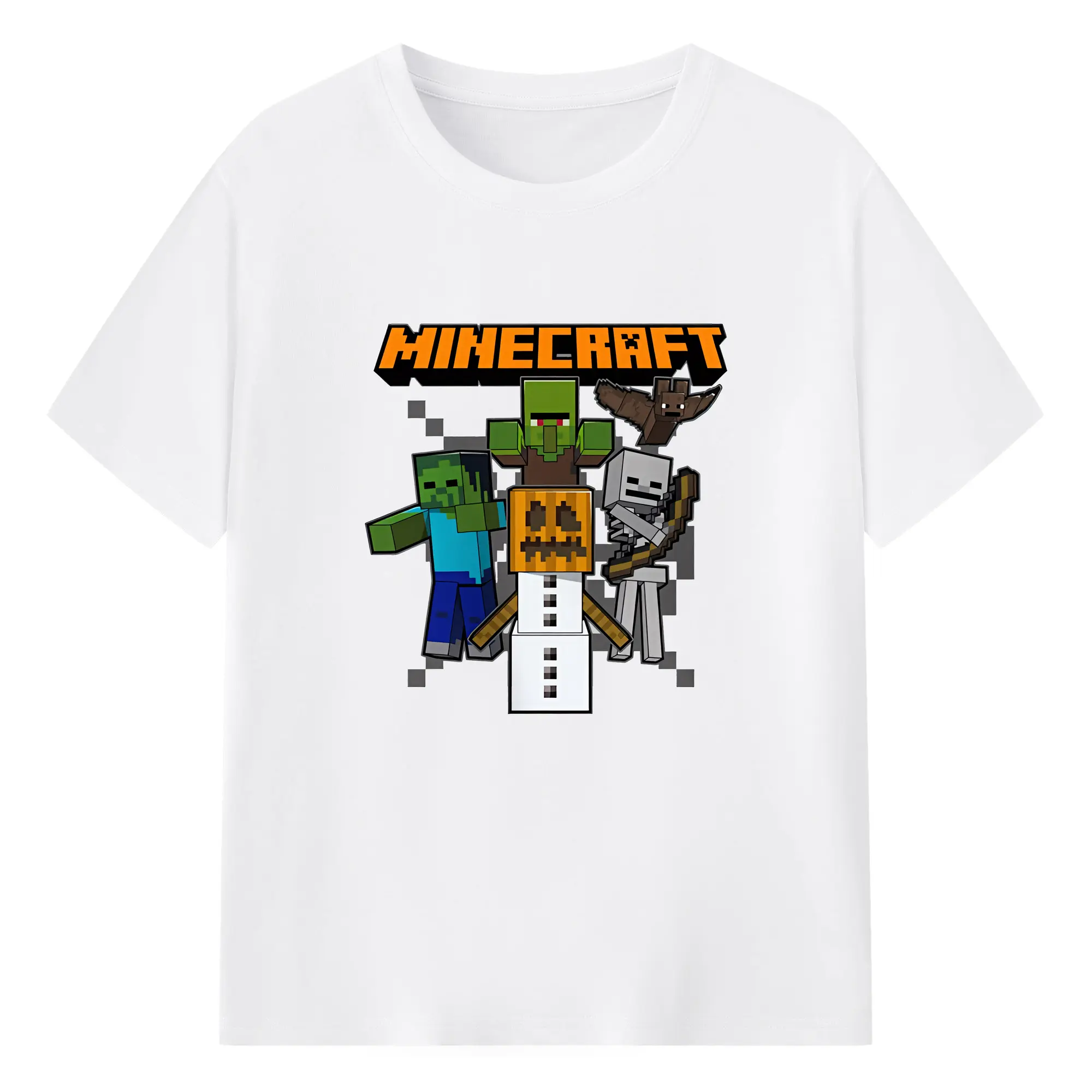 マイクラ グッズ  マイクラ - 綿100％ 半袖Tシャツ ・ フロントプリント ・ 快適 通気性 ・ 日常使い 散歩 スポーツ用