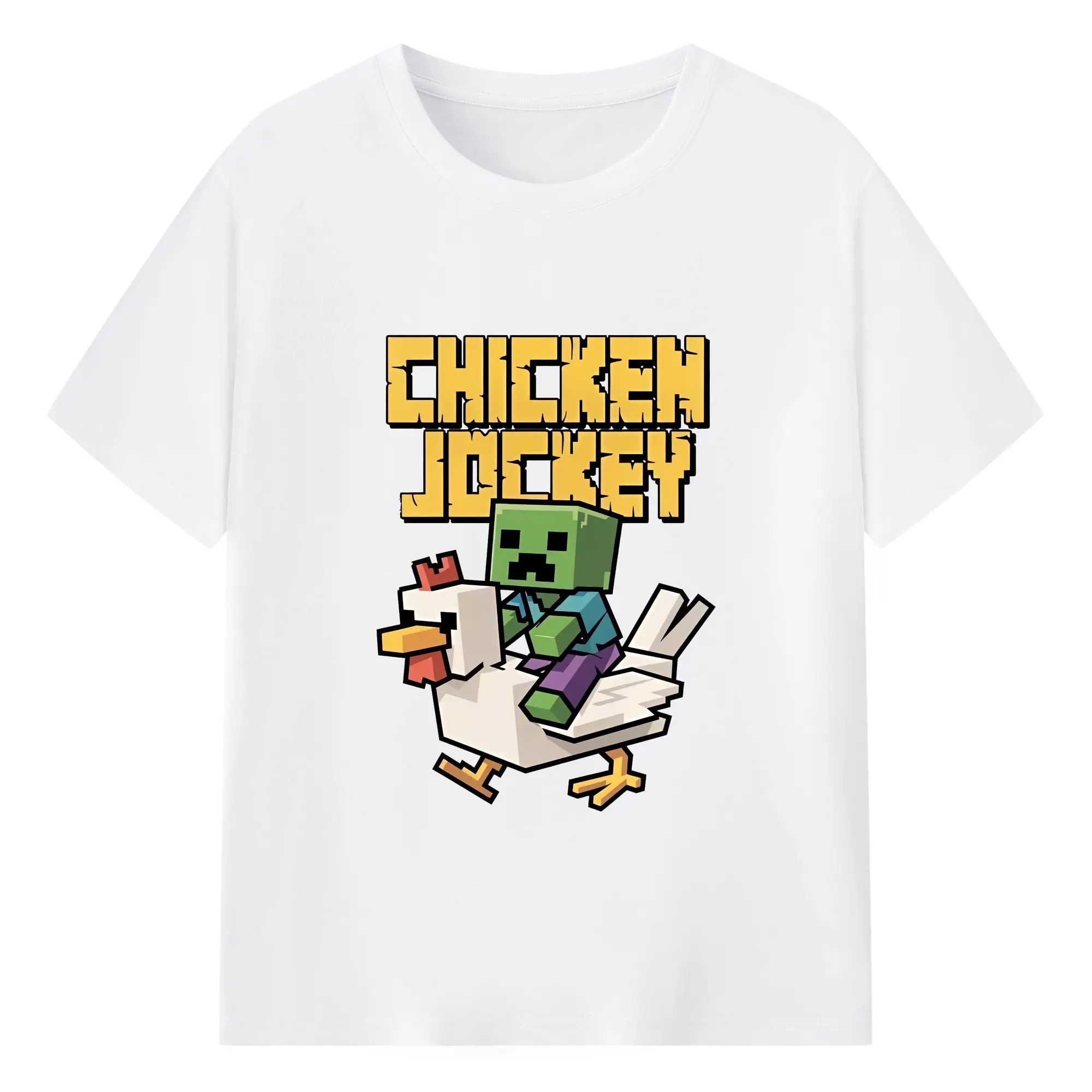 マイクラ グッズ  マイクラ - 綿100％ 半袖Tシャツ ・ フロントプリント ・ 快適 通気性 ・ 日常使い 散歩 スポーツ用