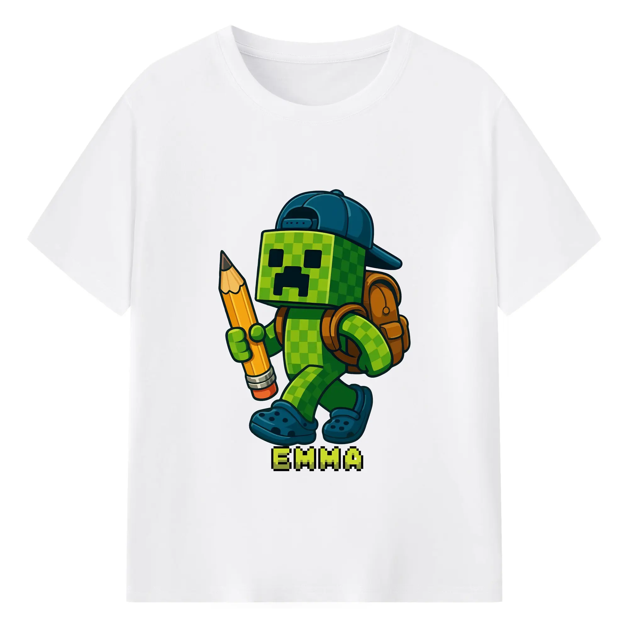 マイクラ グッズ  マイクラ - 綿100％ 半袖Tシャツ ・ フロントプリント ・ 快適 通気性 ・ 日常使い 散歩 スポーツ用