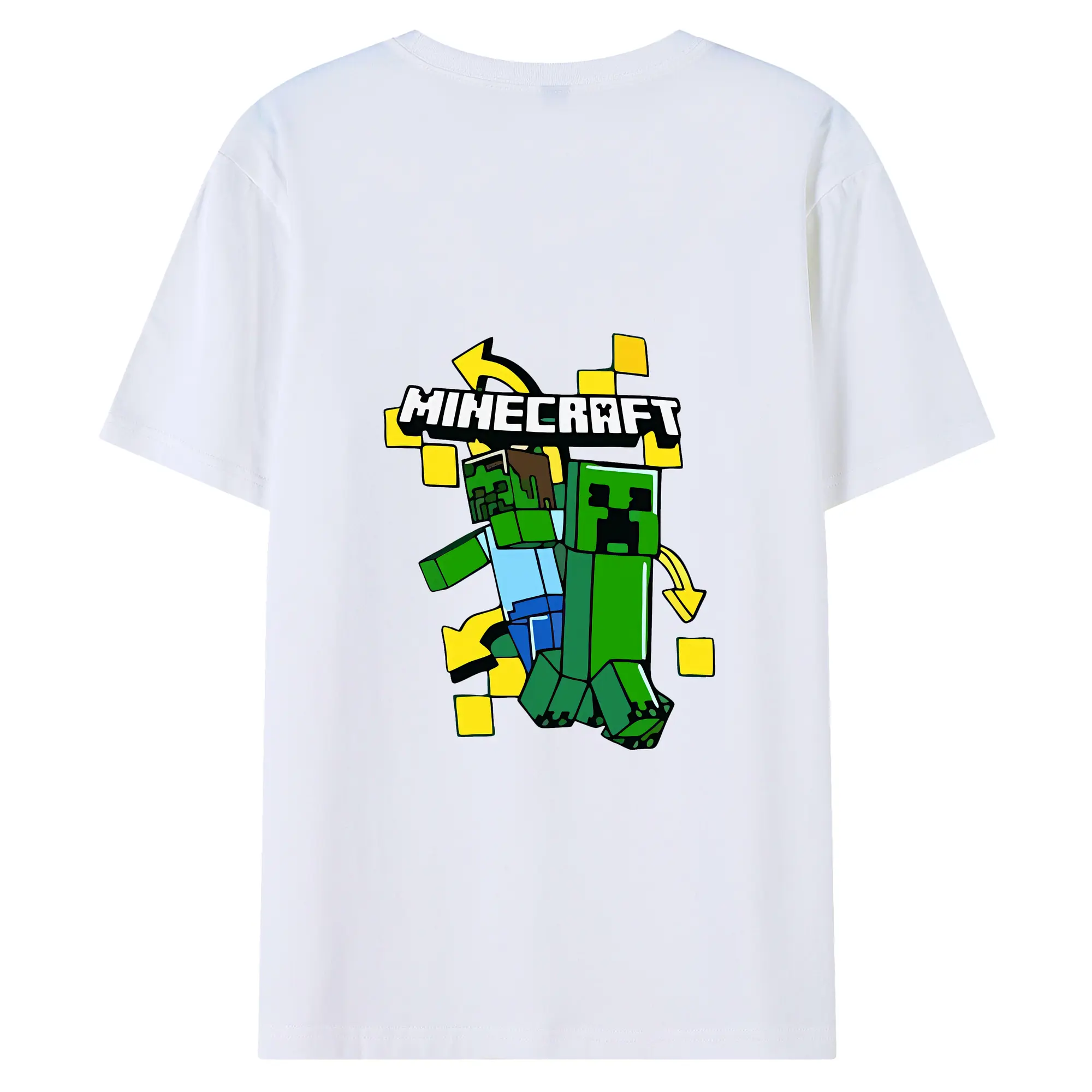 マイクラ グッズ  マイクラ - 綿100％ 半袖Tシャツ ・ バックプリント ・ 快適 通気性 ・ 日常使い 散歩 スポーツ用