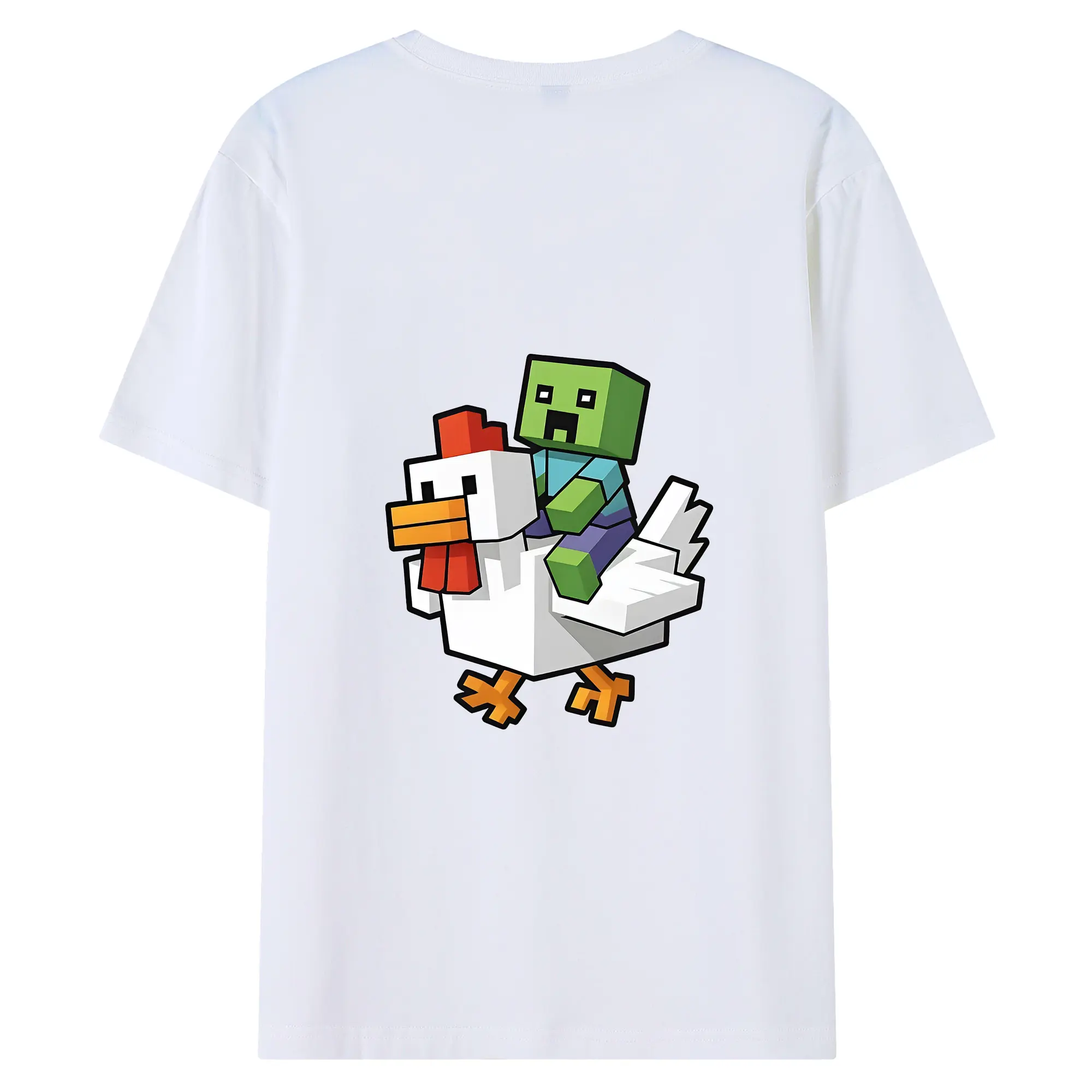 マイクラ グッズ  マイクラ - 綿100％ 半袖Tシャツ ・ バックプリント ・ 快適 通気性 ・ 日常使い 散歩 スポーツ用