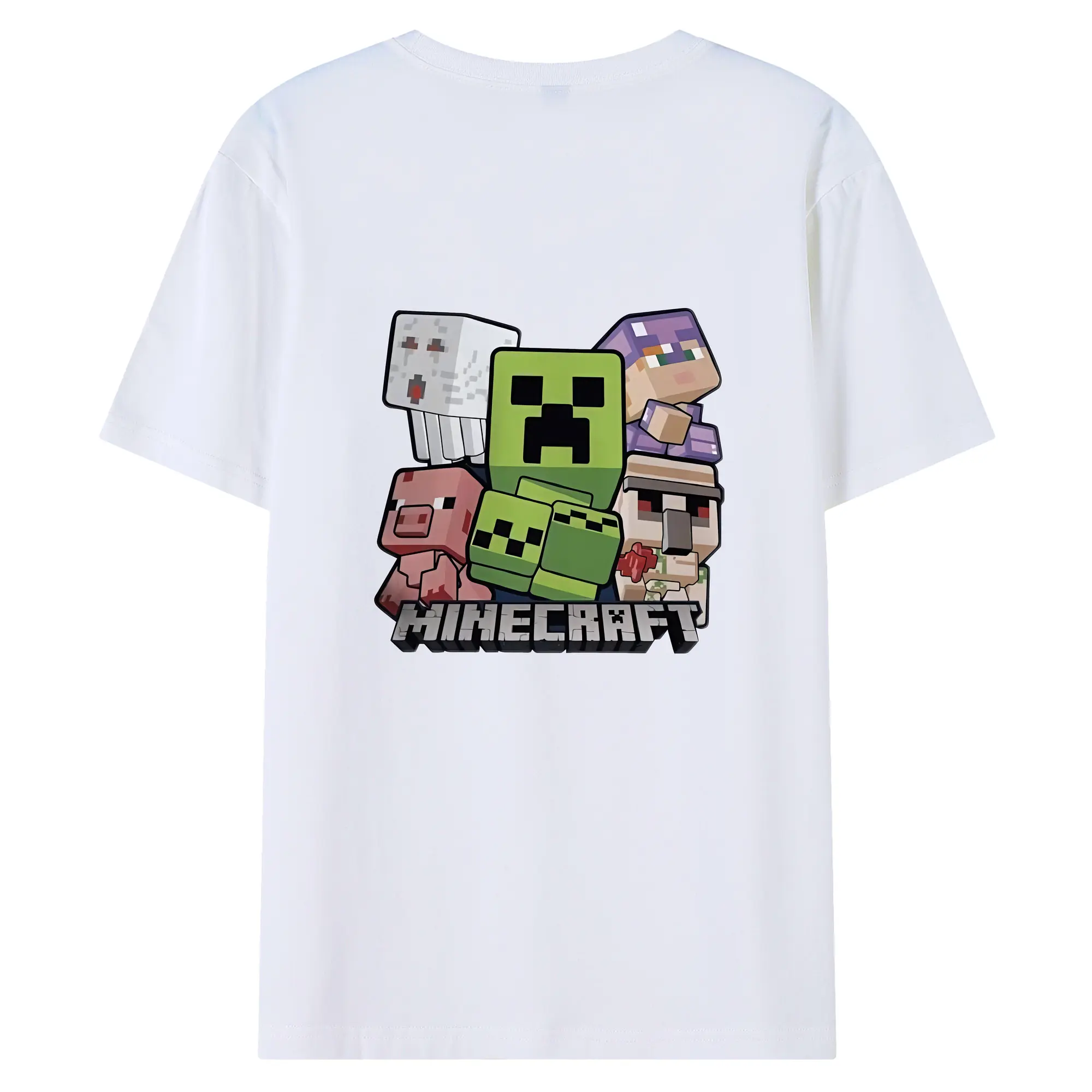 マイクラ グッズ  マイクラ - 綿100％ 半袖Tシャツ ・ バックプリント ・ 快適 通気性 ・ 日常使い 散歩 スポーツ用