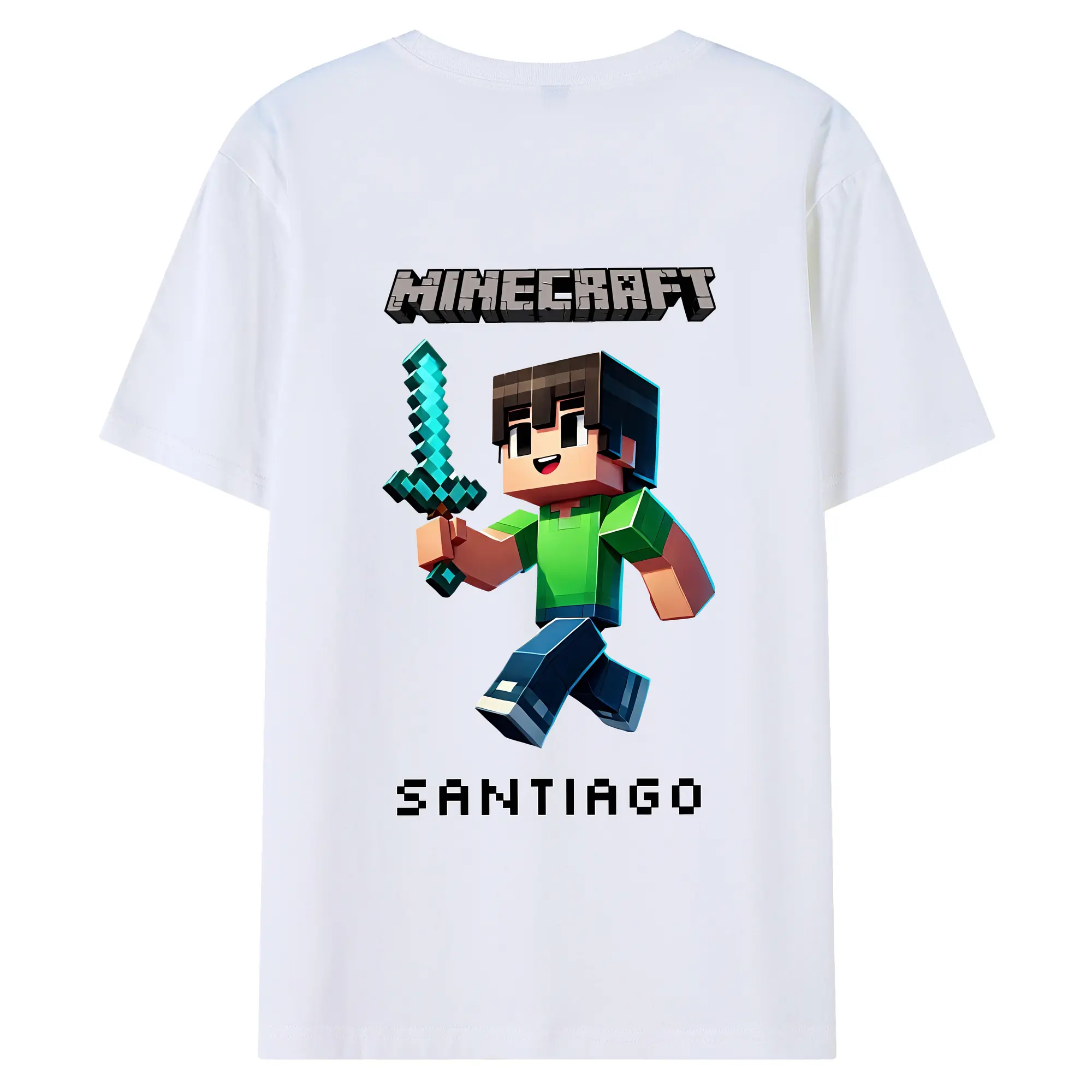 マイクラ グッズ  マイクラ - 綿100％ 半袖Tシャツ ・ バックプリント ・ 快適 通気性 ・ 日常使い 散歩 スポーツ用