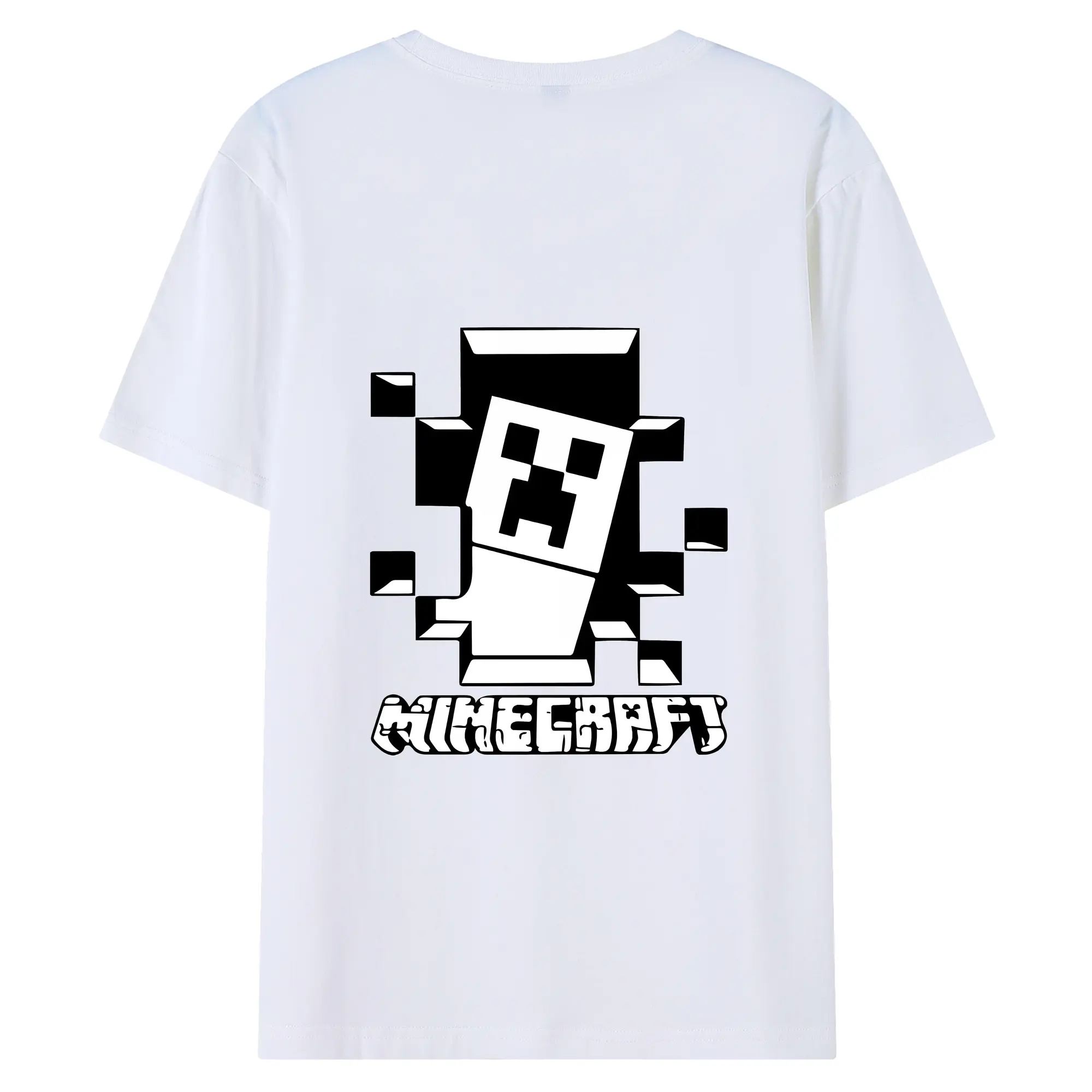 マイクラ グッズ  マイクラ - 綿100％ 半袖Tシャツ ・ バックプリント ・ 快適 通気性 ・ 日常使い 散歩 スポーツ用