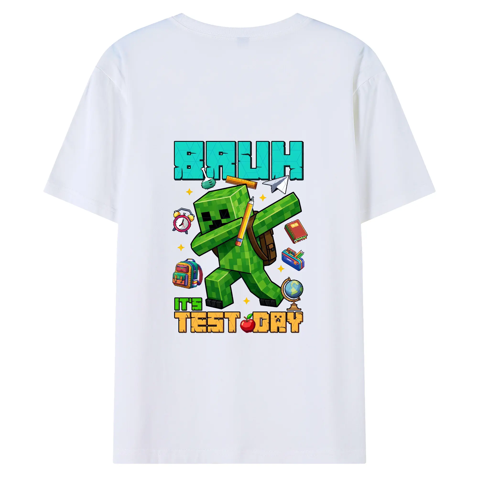 マイクラ グッズ  マイクラ - 綿100％ 半袖Tシャツ ・ バックプリント ・ 快適 通気性 ・ 日常使い 散歩 スポーツ用