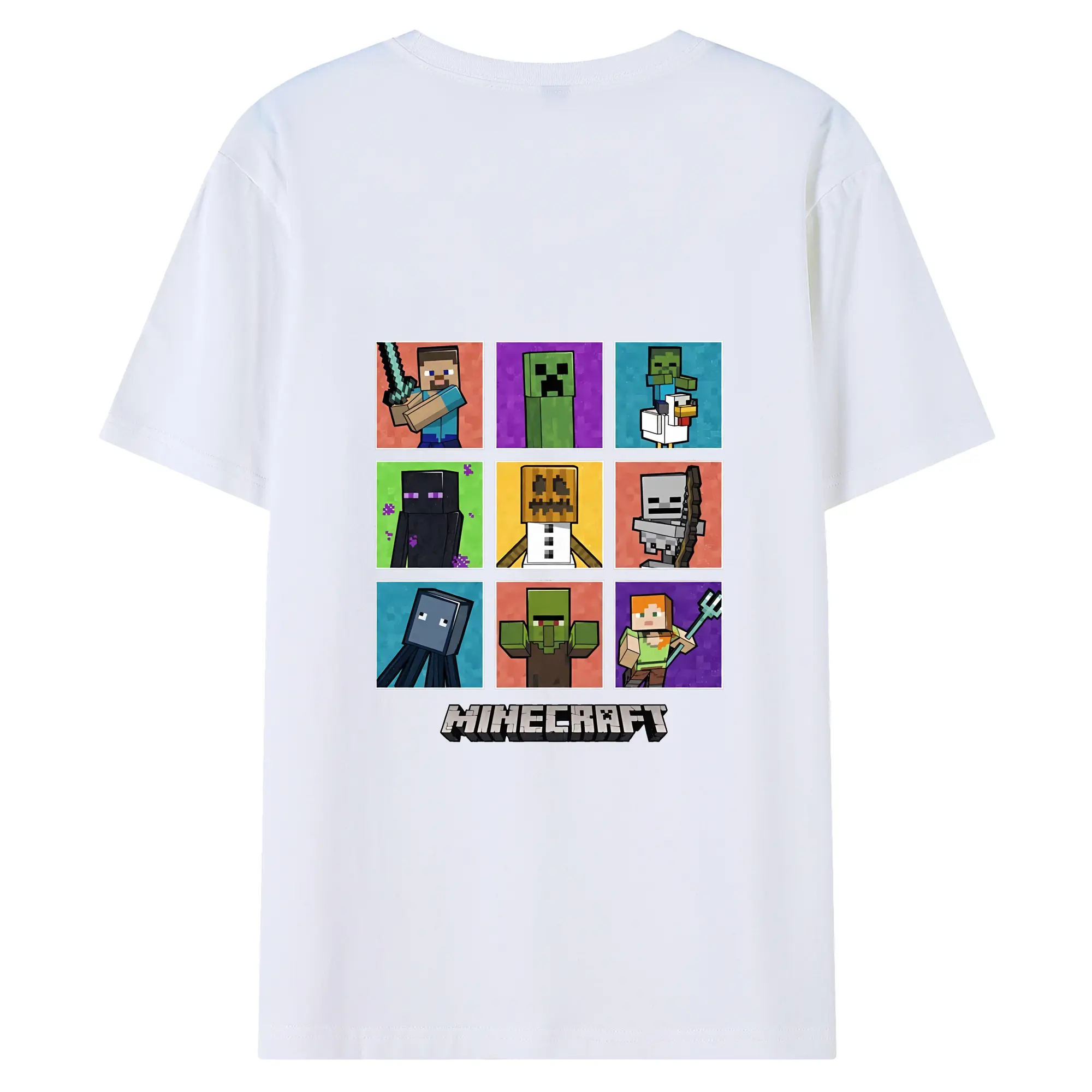 マイクラ グッズ  マイクラ - 綿100％ 半袖Tシャツ ・ バックプリント ・ 快適 通気性 ・ 日常使い 散歩 スポーツ用