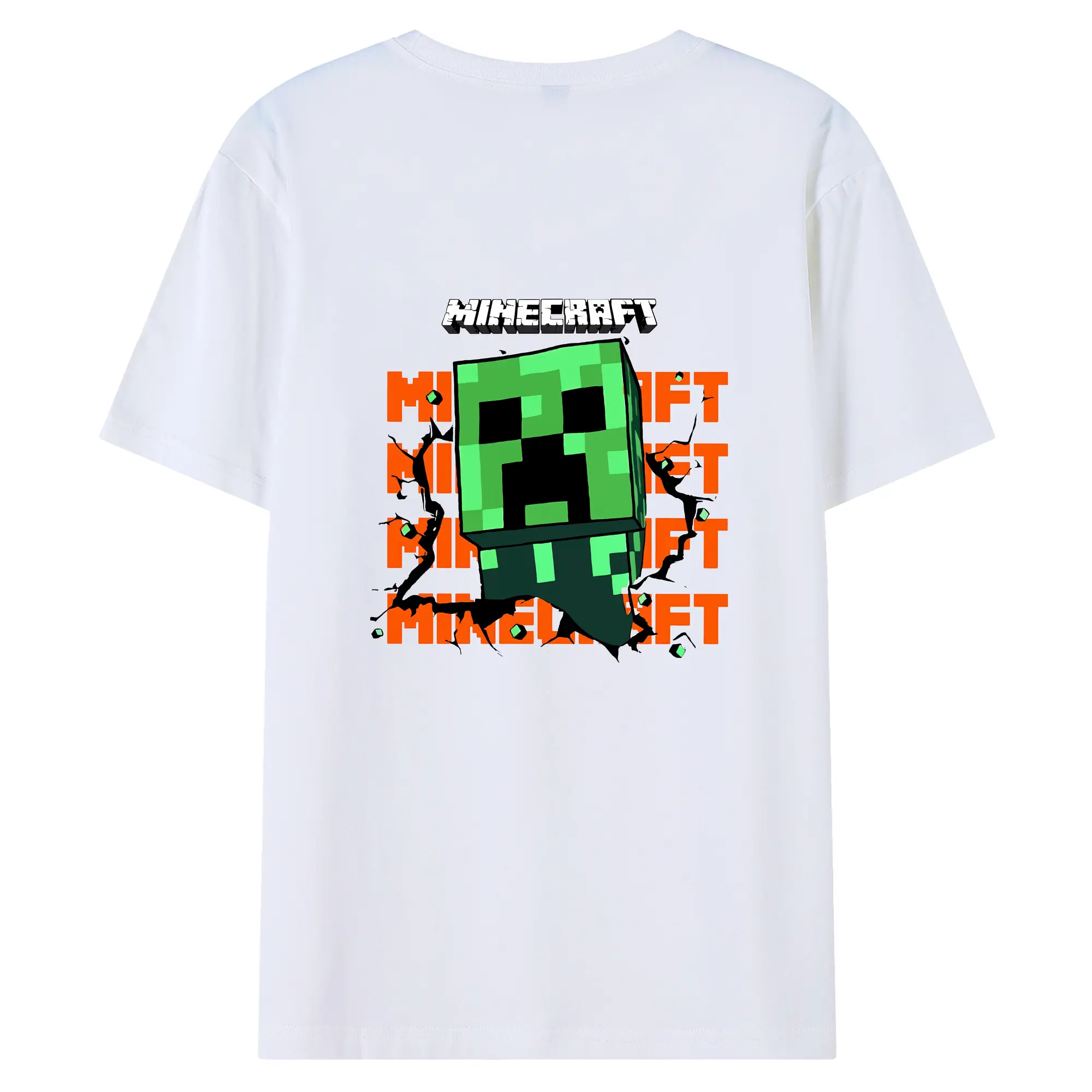 マイクラ グッズ  マイクラ - 綿100％ 半袖Tシャツ ・ バックプリント ・ 快適 通気性 ・ 日常使い 散歩 スポーツ用
