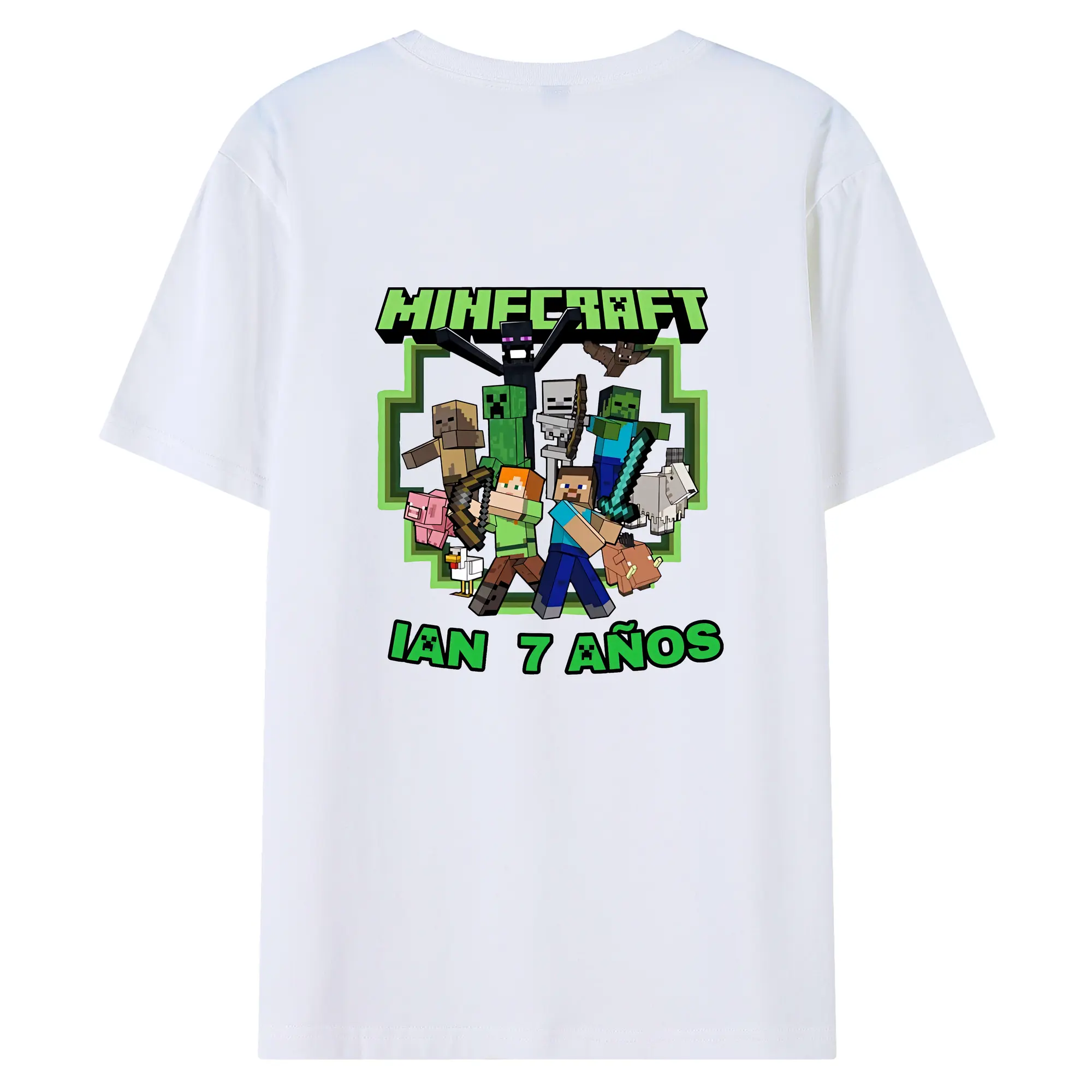 マイクラ グッズ  マイクラ - 綿100％ 半袖Tシャツ ・ バックプリント ・ 快適 通気性 ・ 日常使い 散歩 スポーツ用