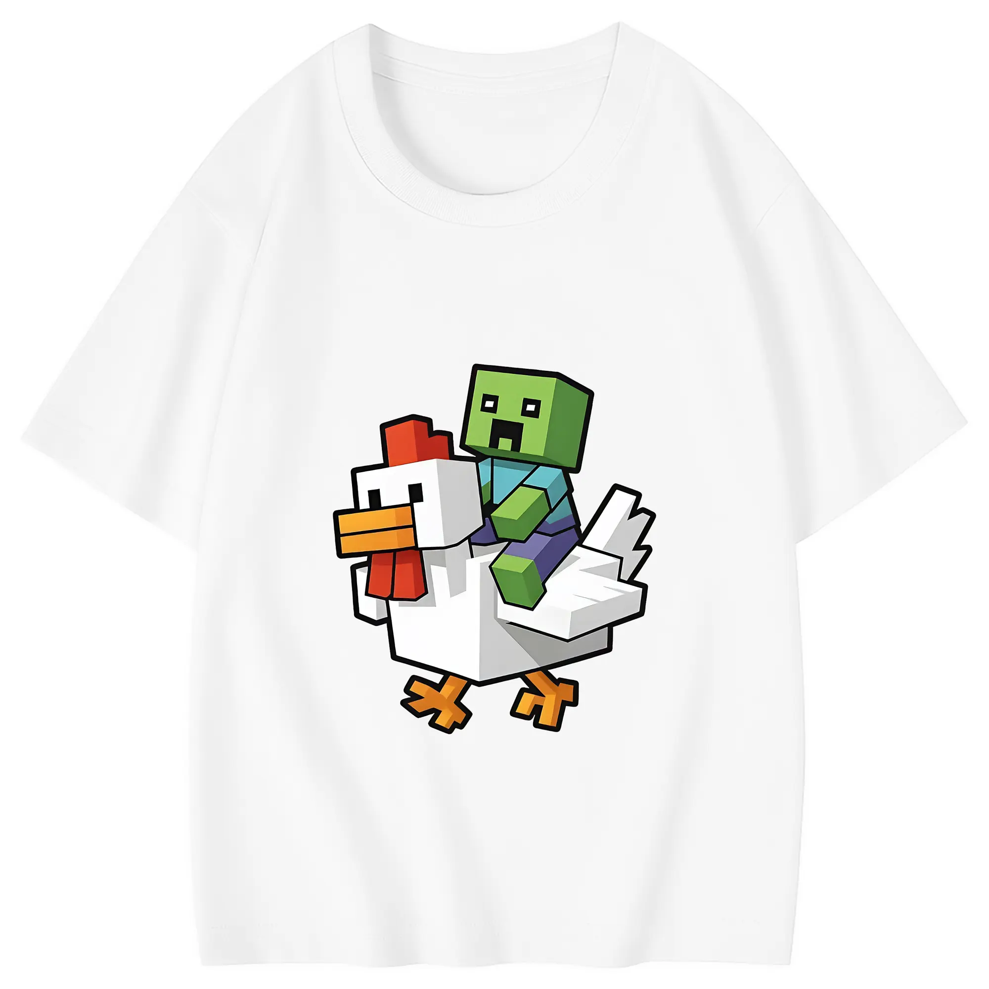 マイクラ グッズ  マイクラ - 綿100％ キッズTシャツ ・ フロントプリント ・ 快適 通気性 ・ スポーツ カジュアル 散歩用