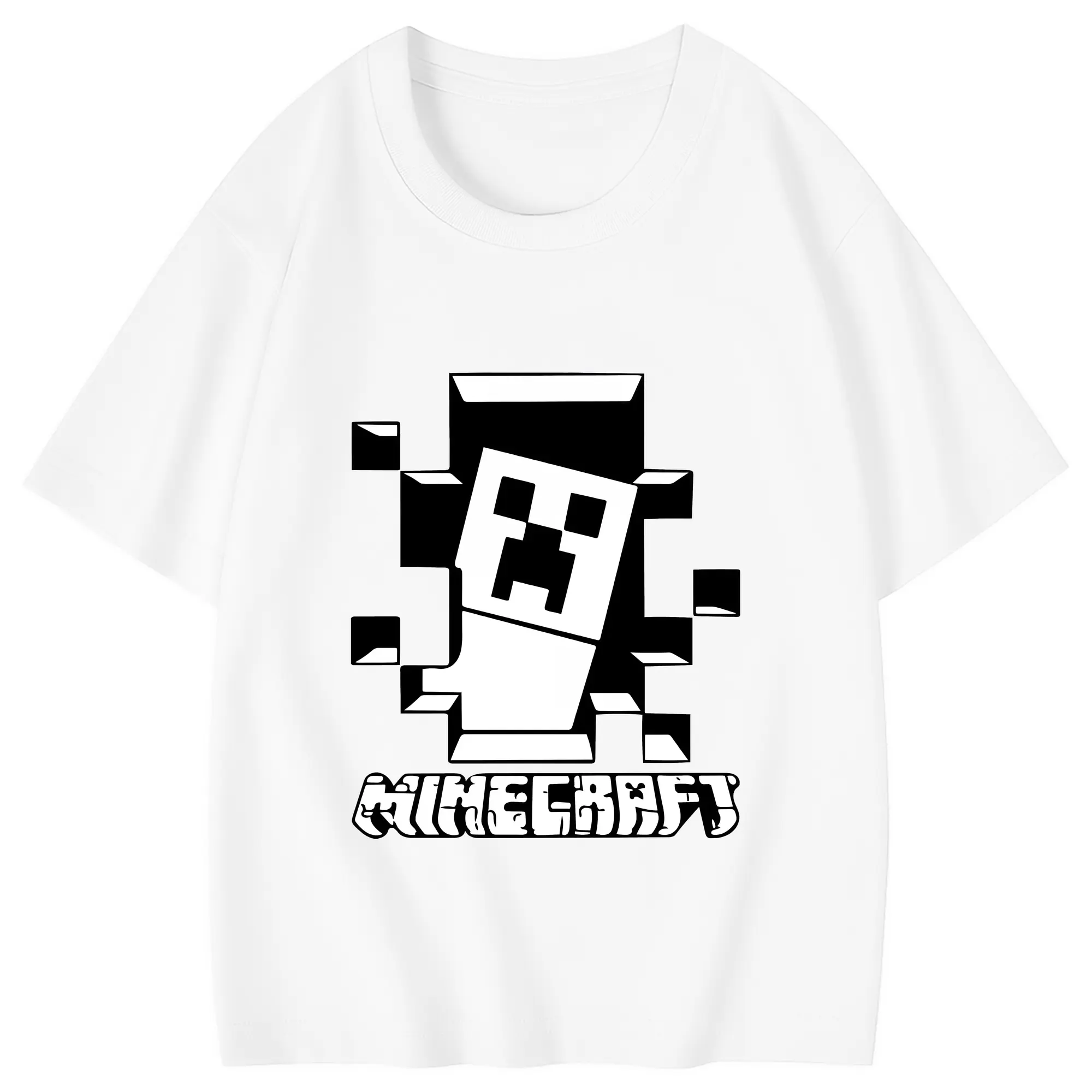 マイクラ グッズ  マイクラ - 綿100％ キッズTシャツ ・ フロントプリント ・ 快適 通気性 ・ スポーツ カジュアル 散歩用