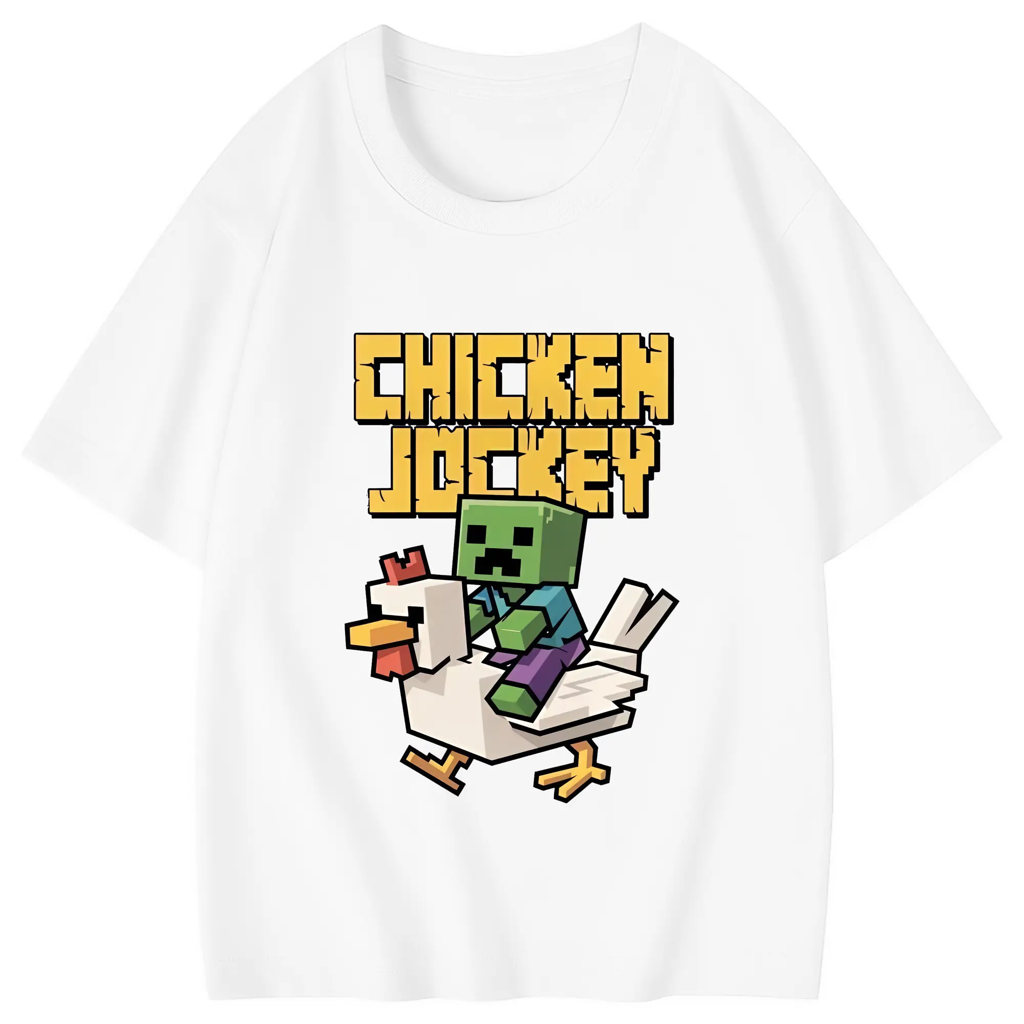 マイクラ グッズ  マイクラ - 綿100％ キッズTシャツ ・ フロントプリント ・ 快適 通気性 ・ スポーツ カジュアル 散歩用