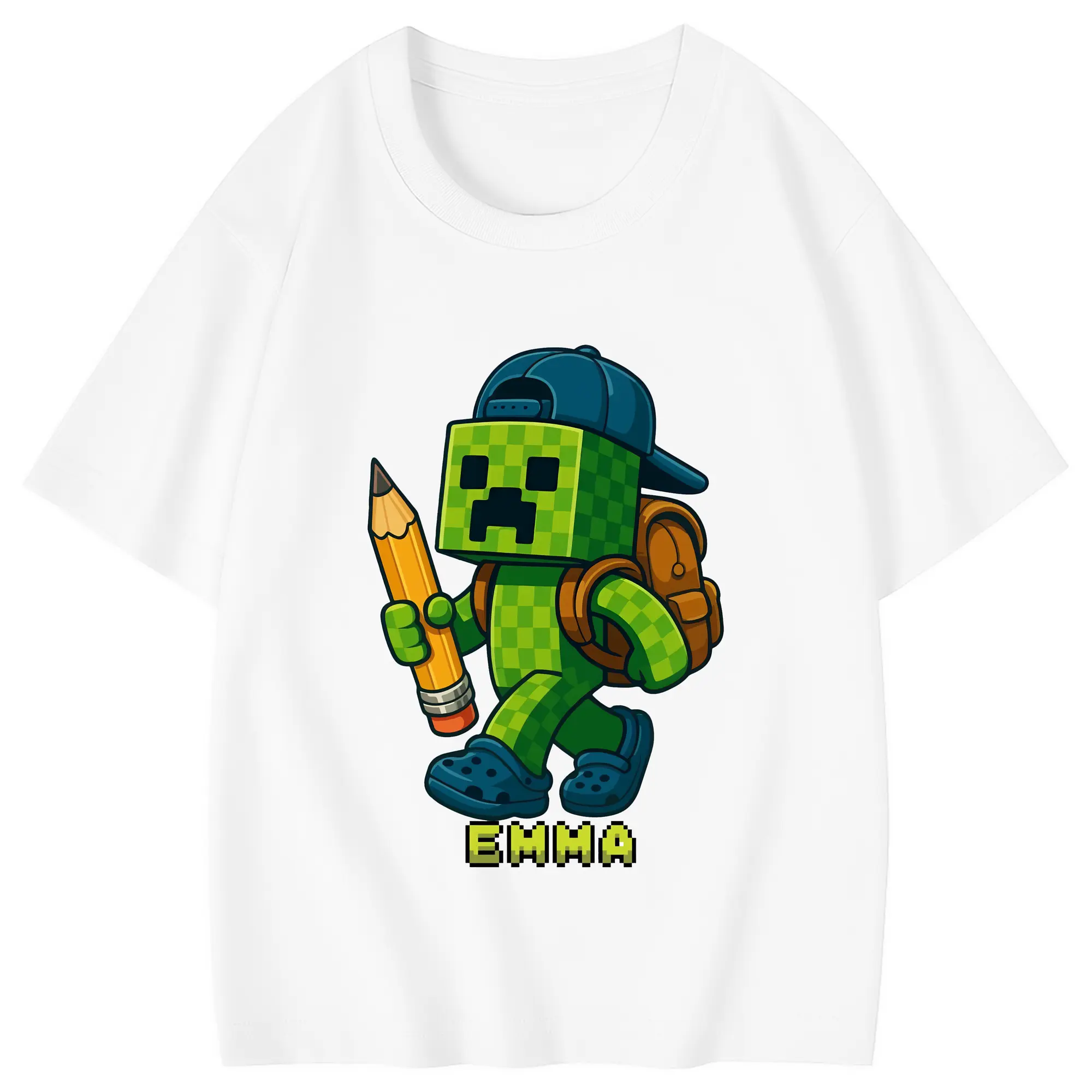 マイクラ グッズ  マイクラ - 綿100％ キッズTシャツ ・ フロントプリント ・ 快適 通気性 ・ スポーツ カジュアル 散歩用