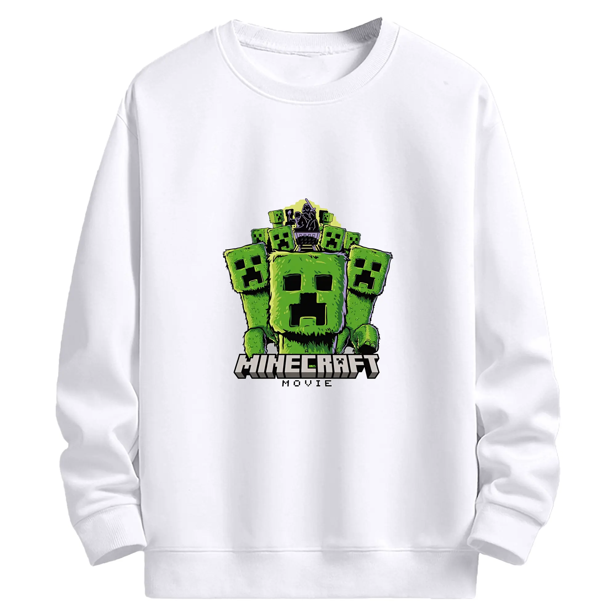 マイクラ グッズ  マイクラ - 高品質 クルーネック スウェット ・ コットン59％ ポリエステル41％ ・ ユニセックス 長袖 トレーナー ・ カジュアル デイリー スポーツ 散歩用
