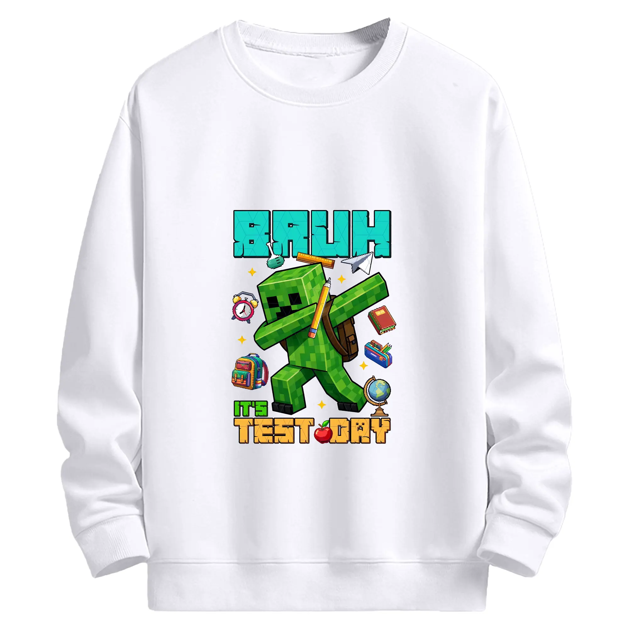 マイクラ グッズ  マイクラ - 高品質 クルーネック スウェット ・ コットン59％ ポリエステル41％ ・ ユニセックス 長袖 トレーナー ・ カジュアル デイリー スポーツ 散歩用