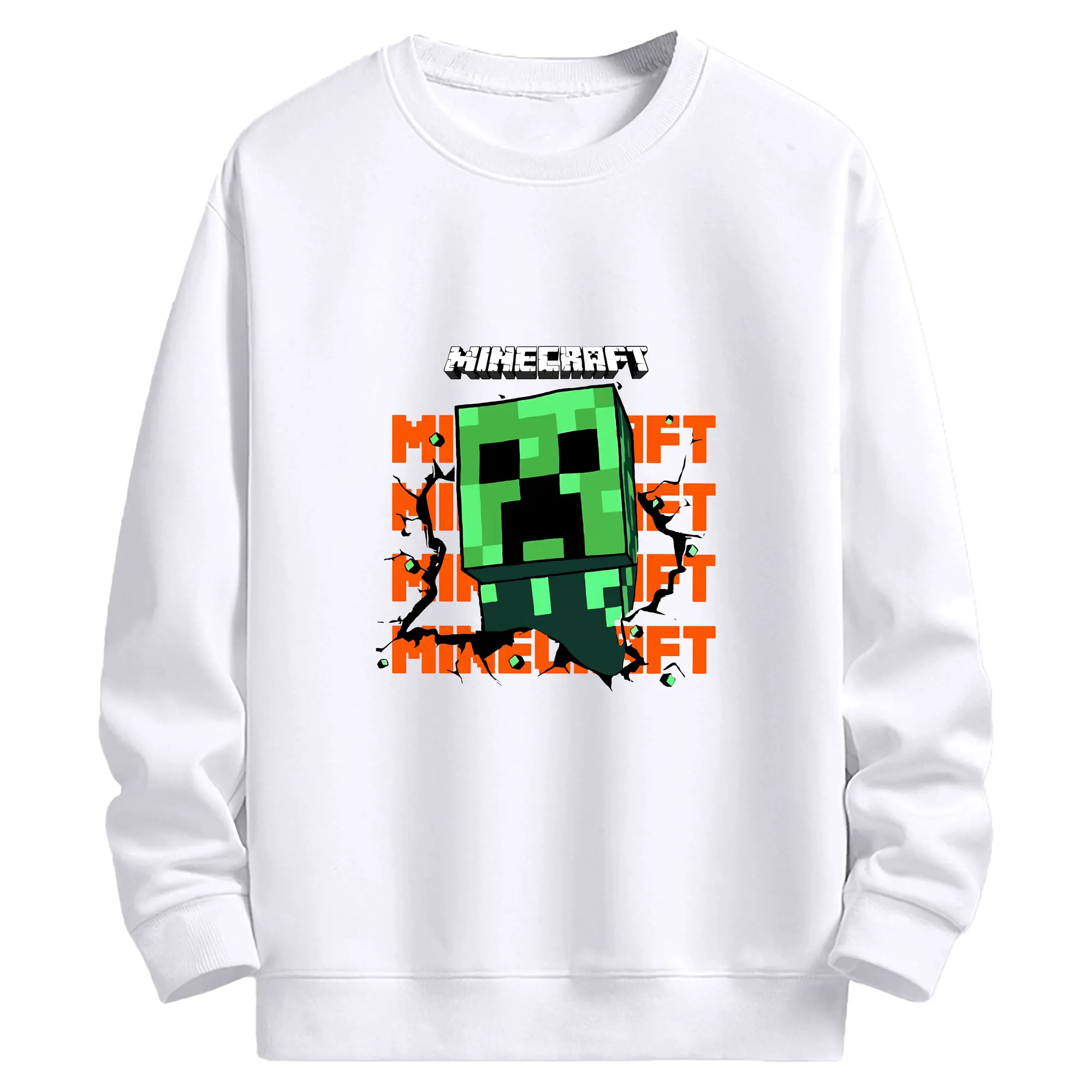 マイクラ グッズ  マイクラ - 高品質 クルーネック スウェット ・ コットン59％ ポリエステル41％ ・ ユニセックス 長袖 トレーナー ・ カジュアル デイリー スポーツ 散歩用
