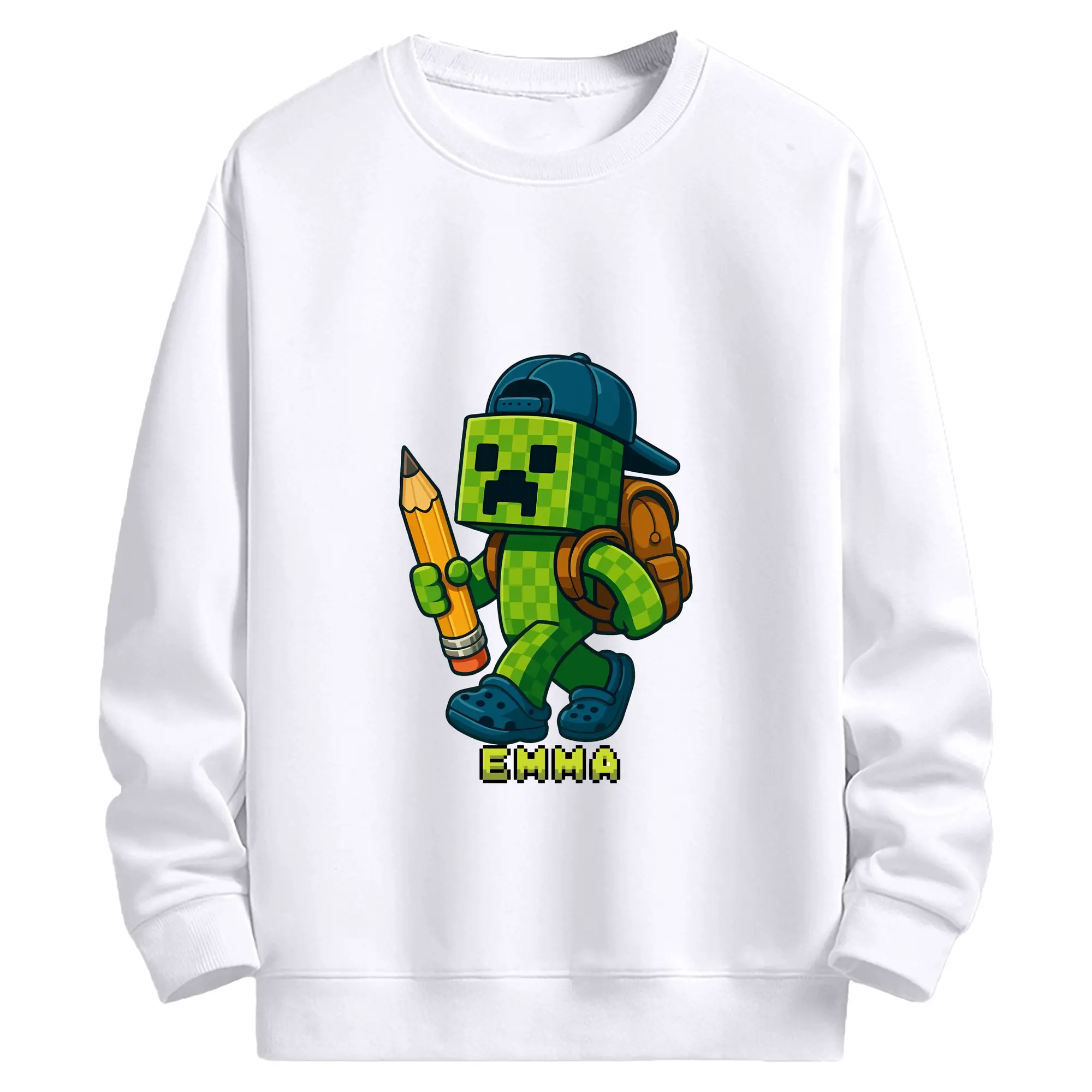 マイクラ グッズ  マイクラ - 高品質 クルーネック スウェット ・ コットン59％ ポリエステル41％ ・ ユニセックス 長袖 トレーナー ・ カジュアル デイリー スポーツ 散歩用