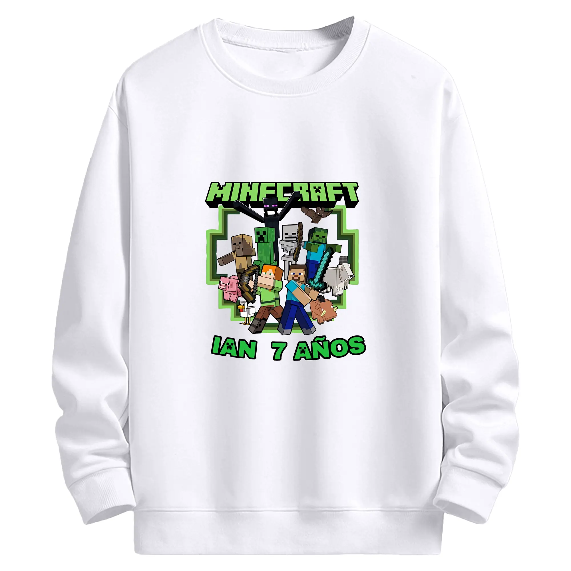 マイクラ グッズ  マイクラ - 高品質 クルーネック スウェット ・ コットン59％ ポリエステル41％ ・ ユニセックス 長袖 トレーナー ・ カジュアル デイリー スポーツ 散歩用