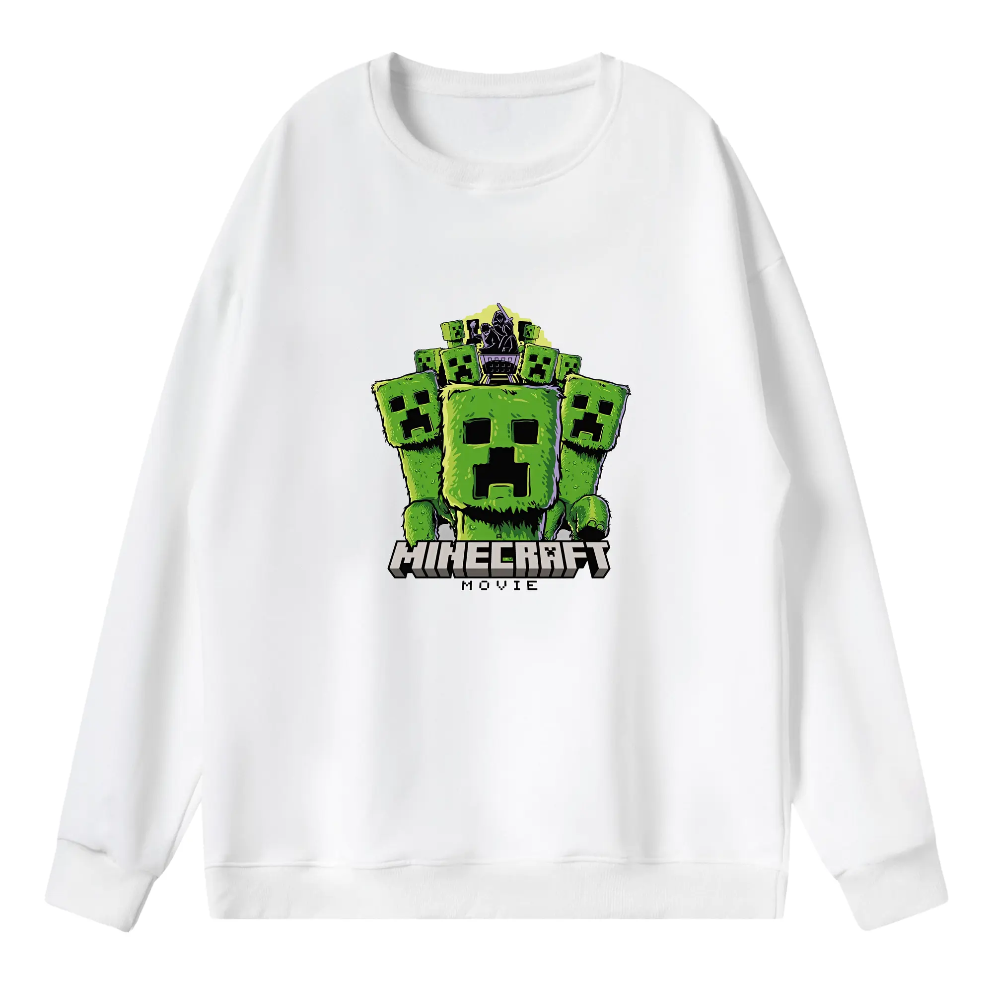 マイクラ グッズ  マイクラ - 薄手 クルーネック スウェット 裏毛260g · ポリエステル 春秋向け カジュアル 男女兼用 · トレーナー デイリー スポーツ 散歩に最適