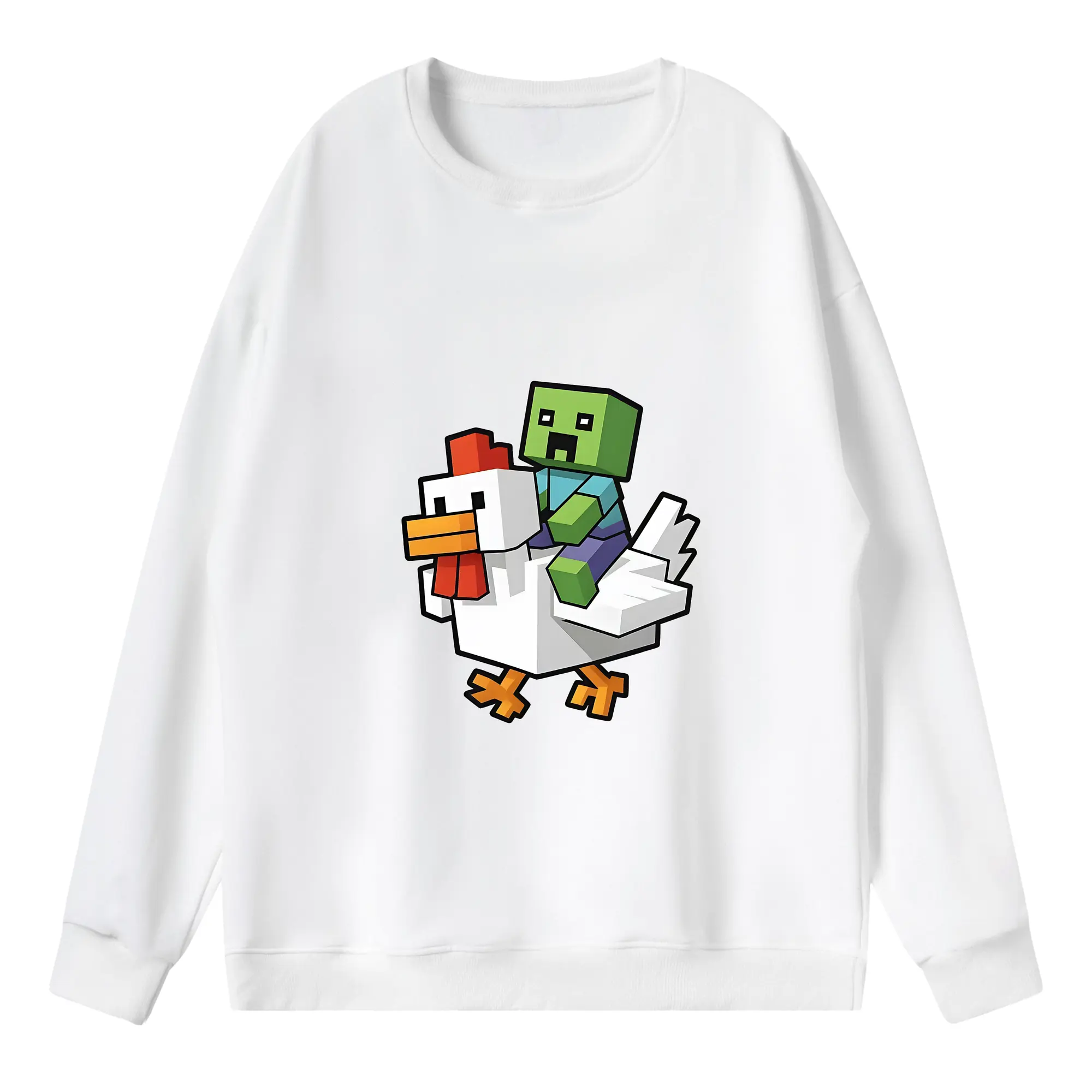 マイクラ グッズ  マイクラ - 薄手 クルーネック スウェット 裏毛260g · ポリエステル 春秋向け カジュアル 男女兼用 · トレーナー デイリー スポーツ 散歩に最適